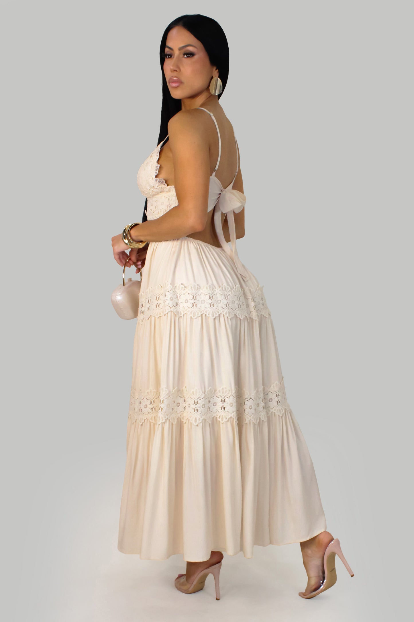 Ivory Garden Dress -Cream