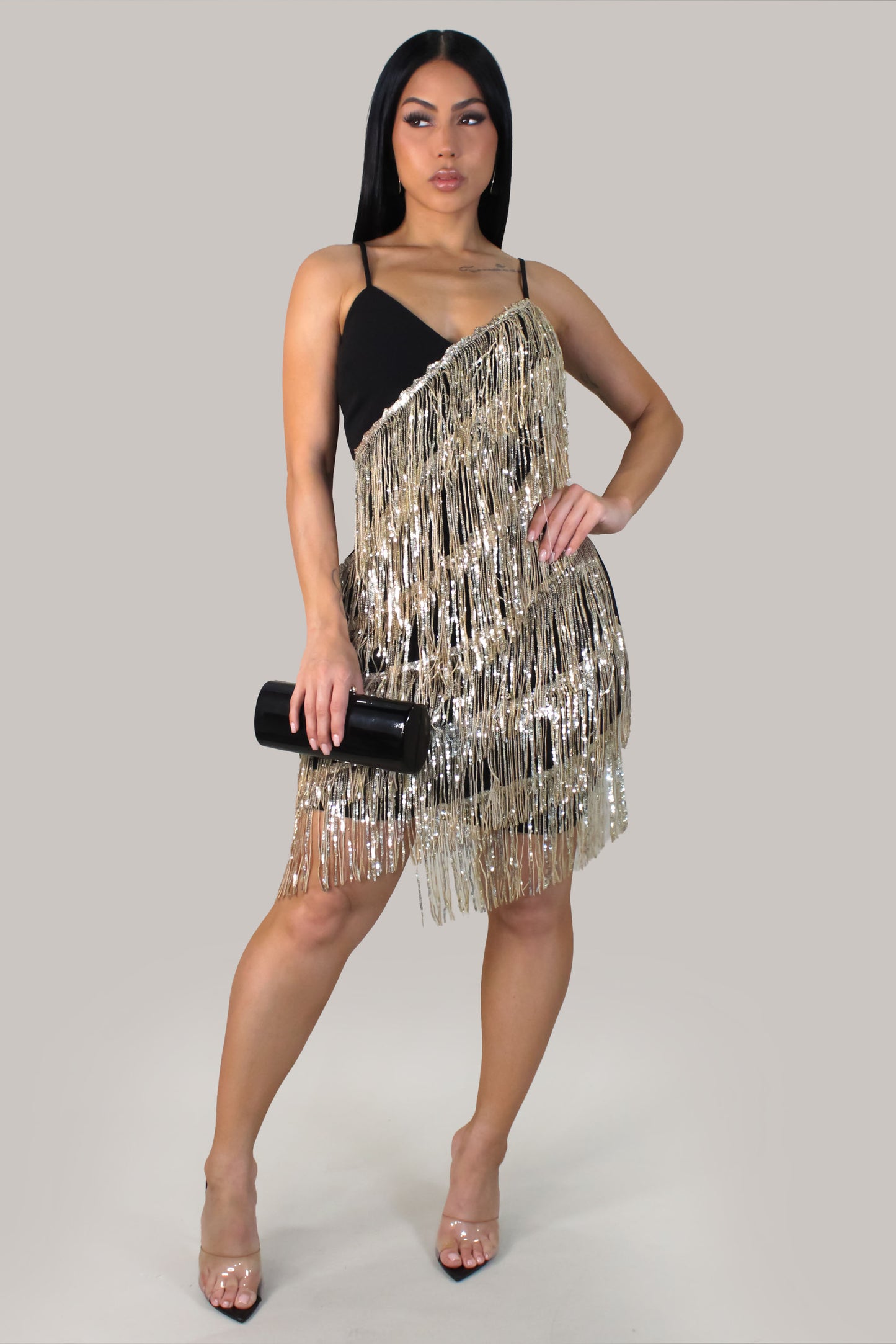 Elegant Girl  Mini Dress - Black
