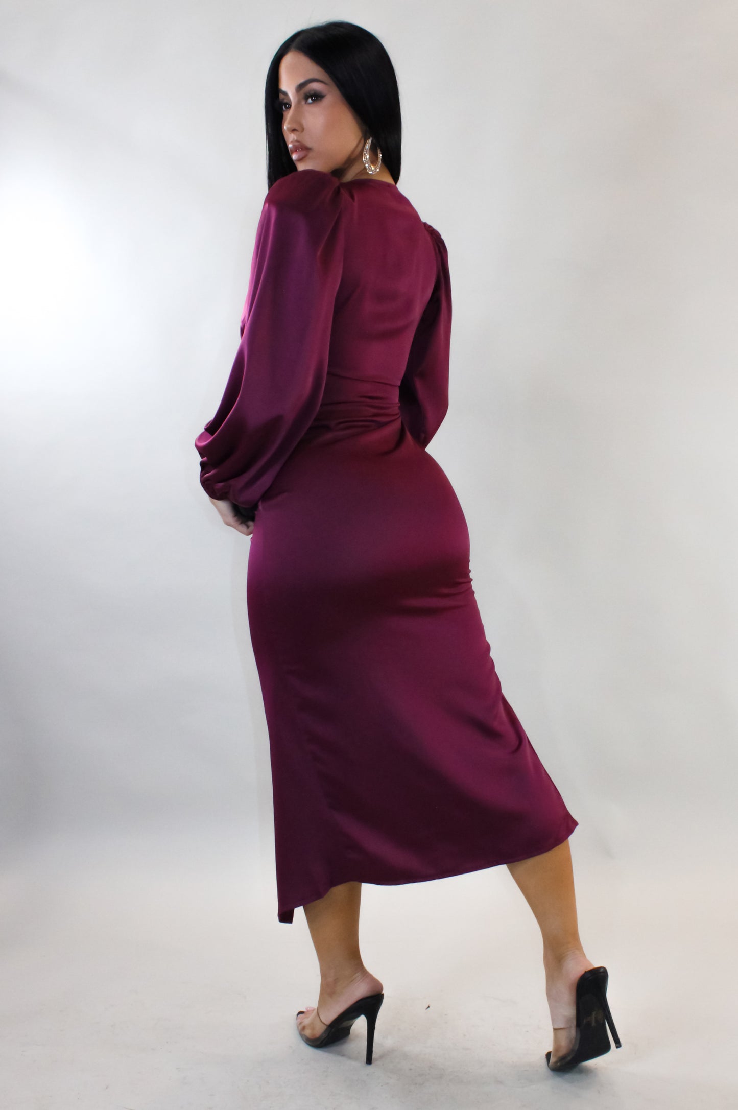 Your Favorite Midi Dress - Burgundy
