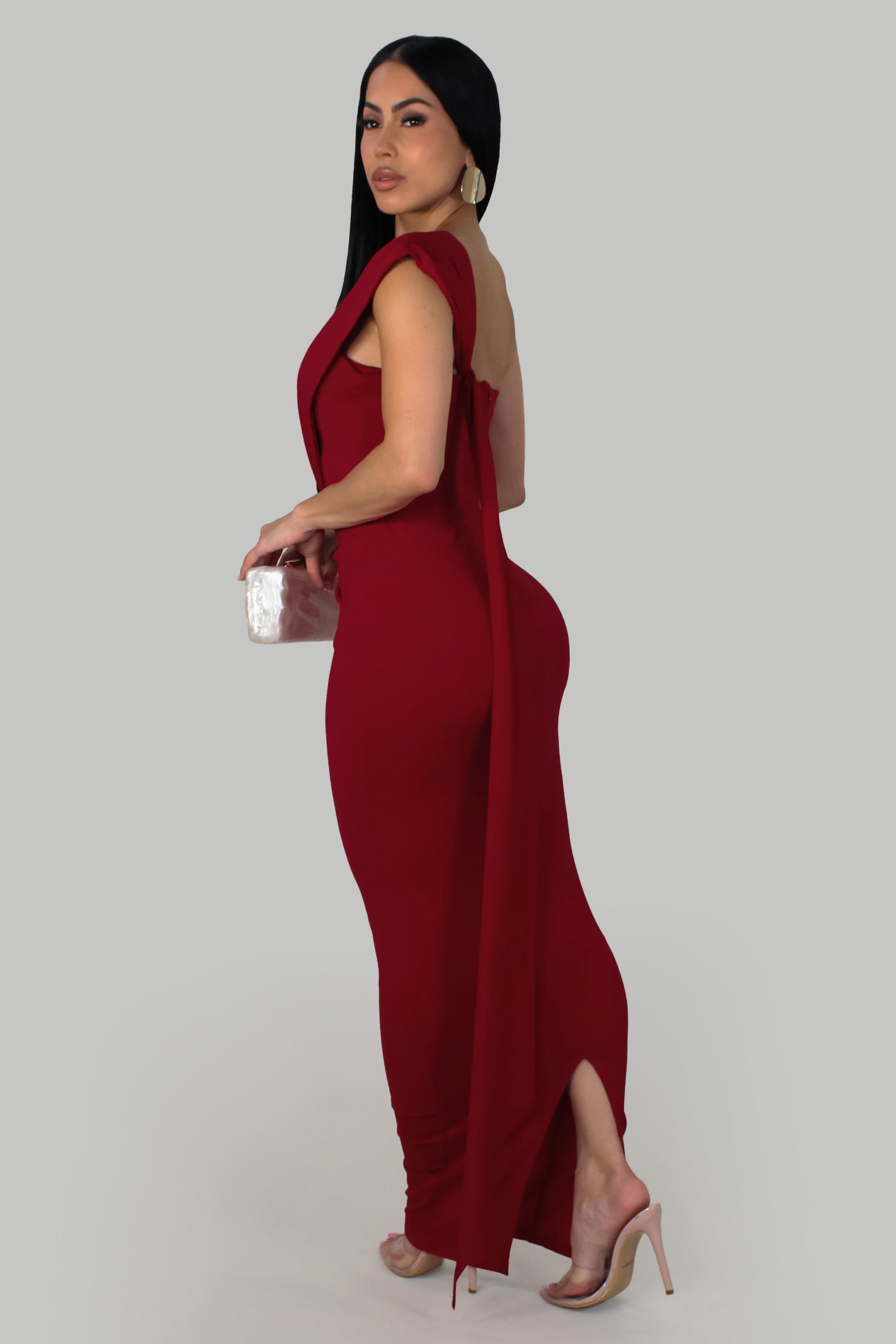 Charm and elegance  Maxi Dress -Red