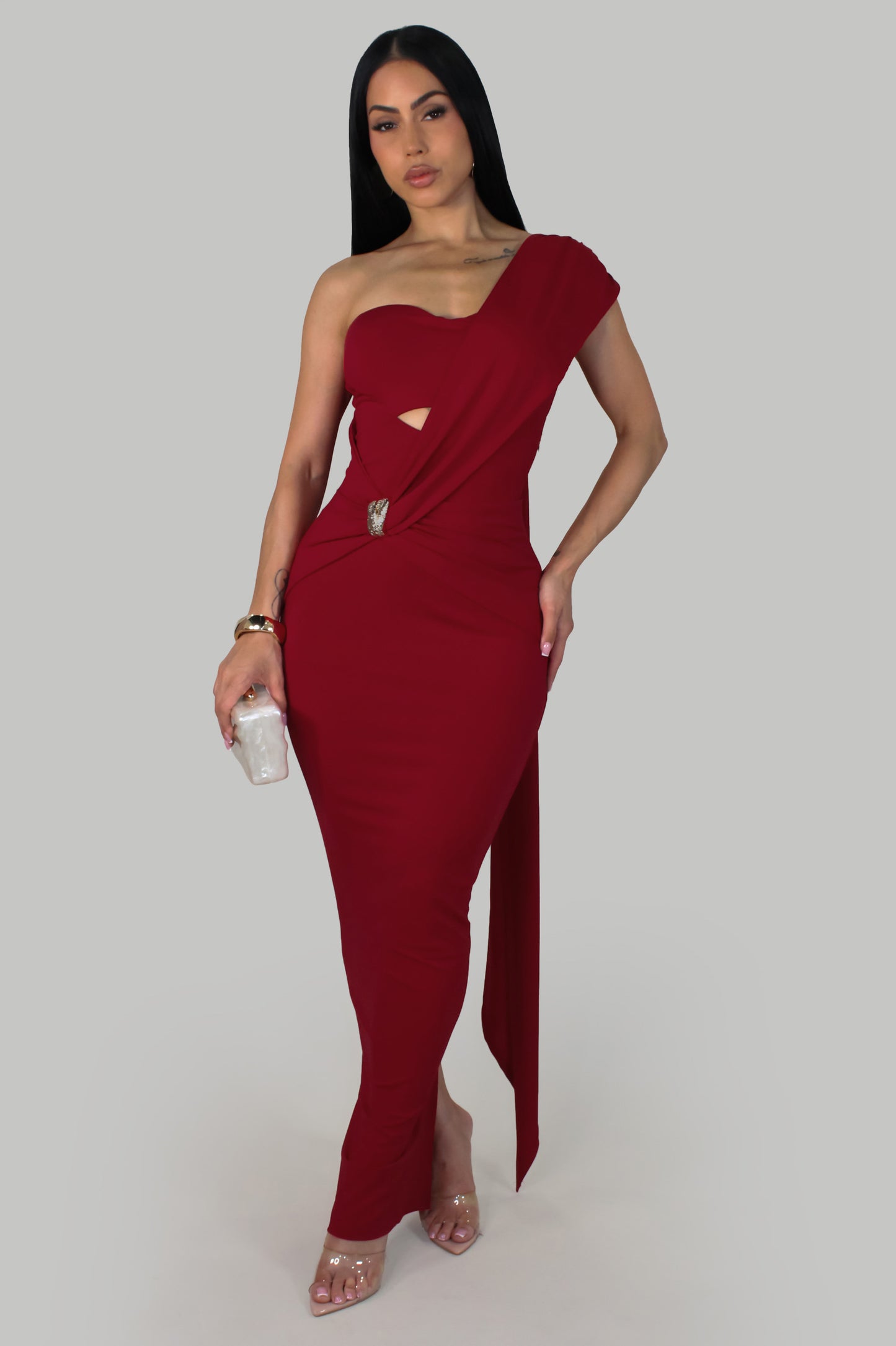 Charm and elegance  Maxi Dress -Red