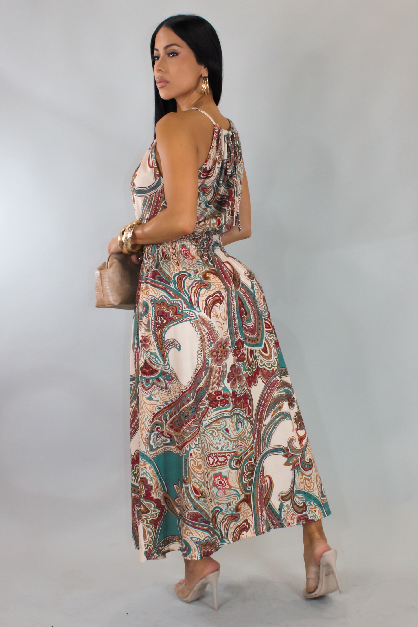 A Classic Print Maxi Dress - Print