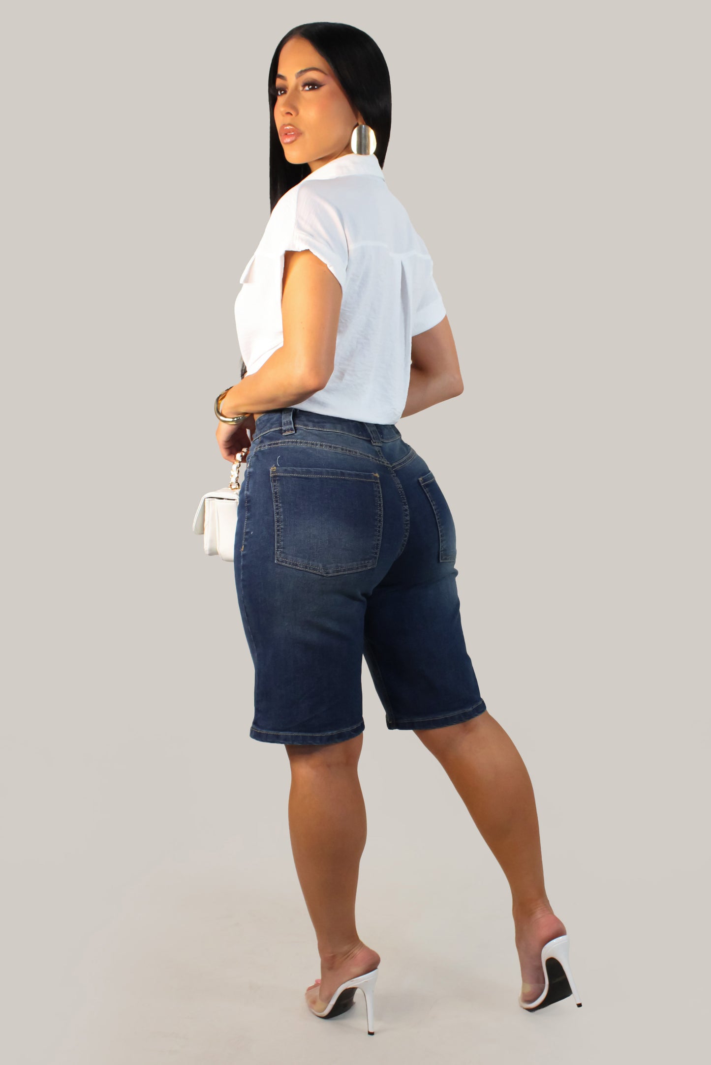 Morela's Bermuda - Denim-Dark Wash