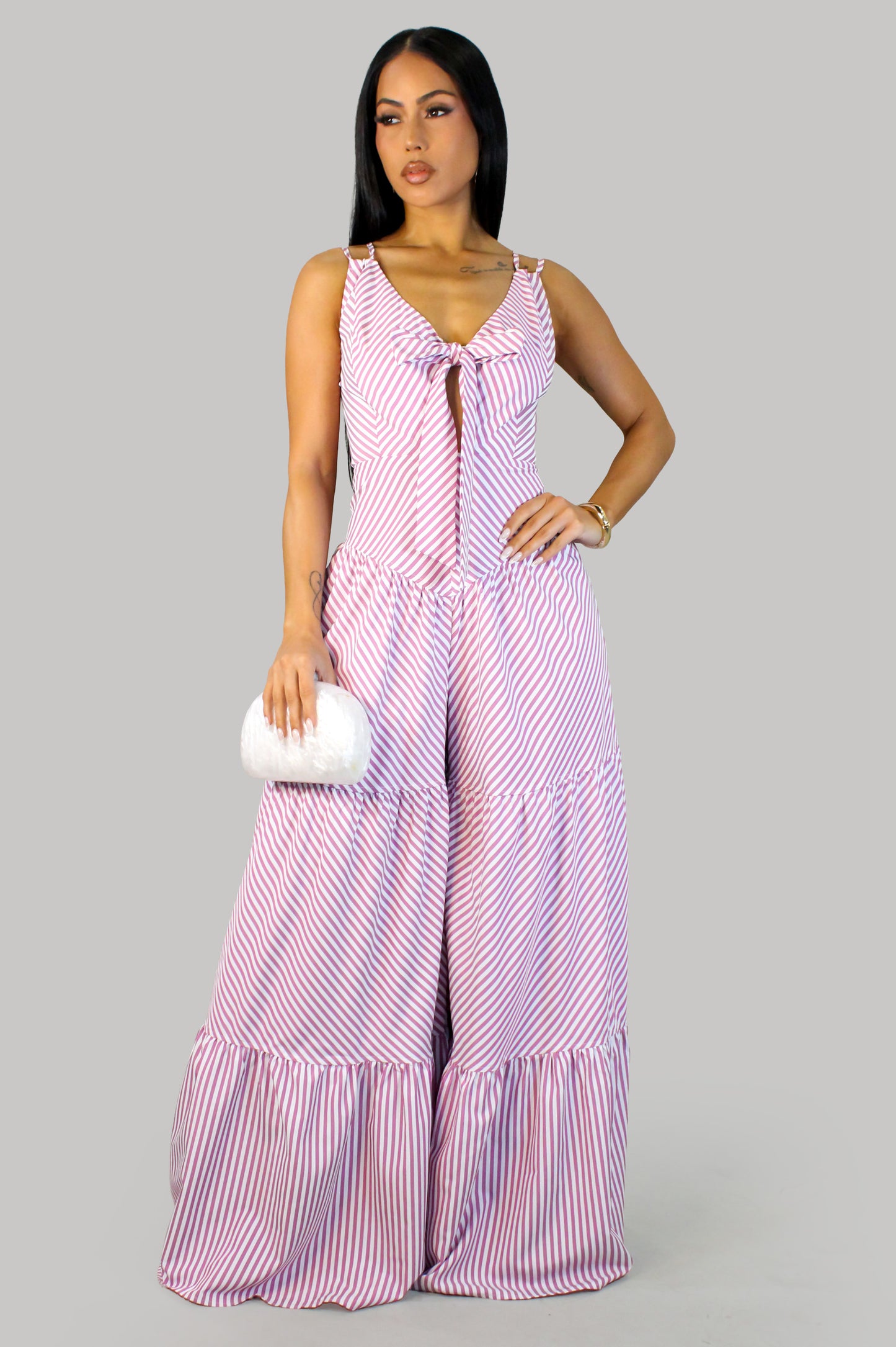 Graceful Lines Jumpsuit - Magenta