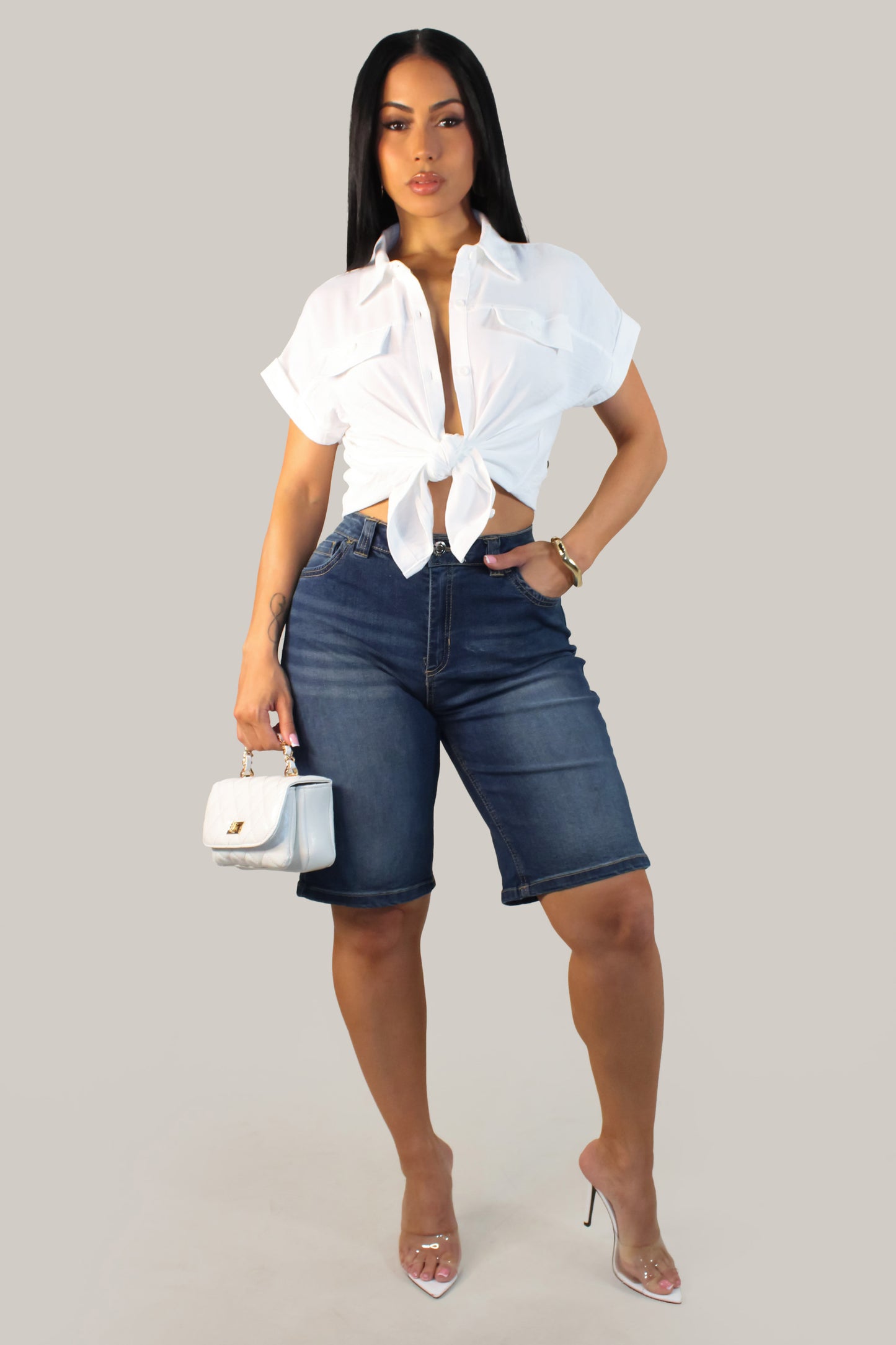 Morela's Bermuda - Denim-Dark Wash