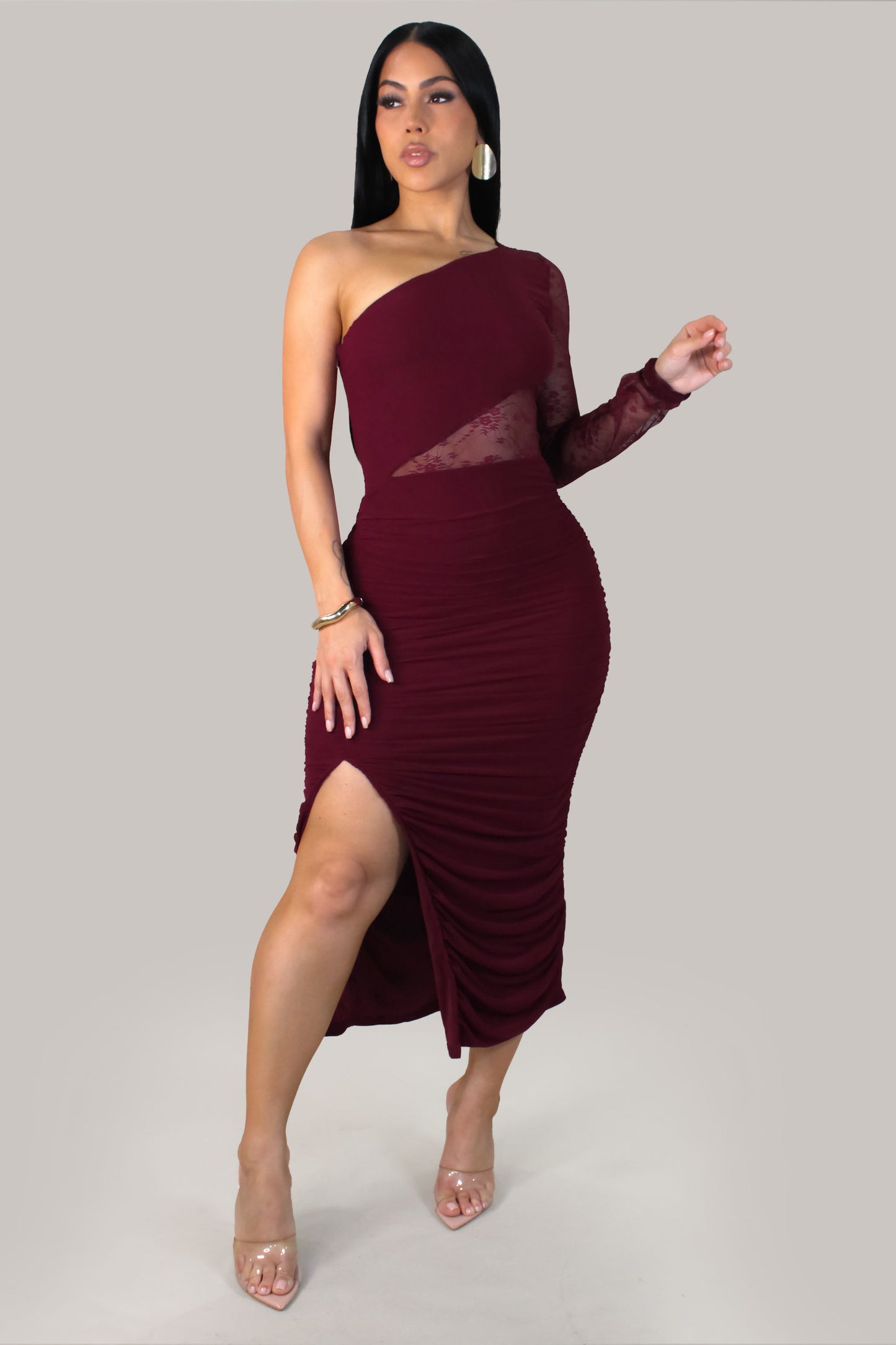Your Favorite Midi Dress - Burgundy