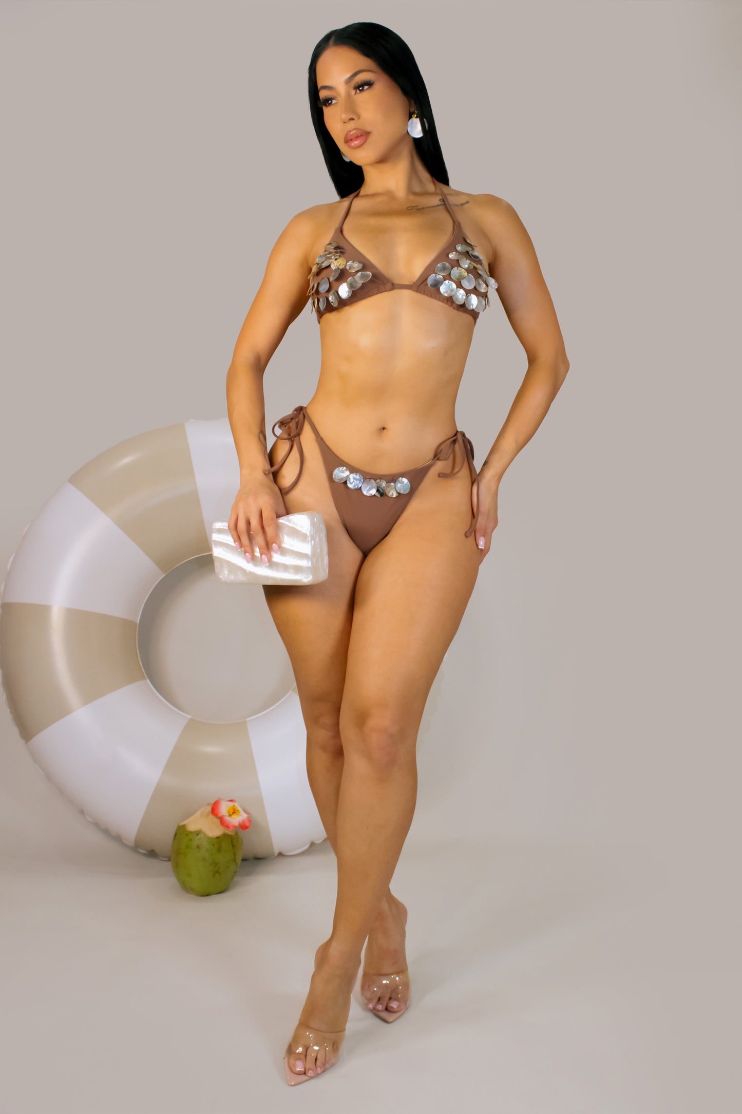 Marbles And Shells Swim Set - Brown