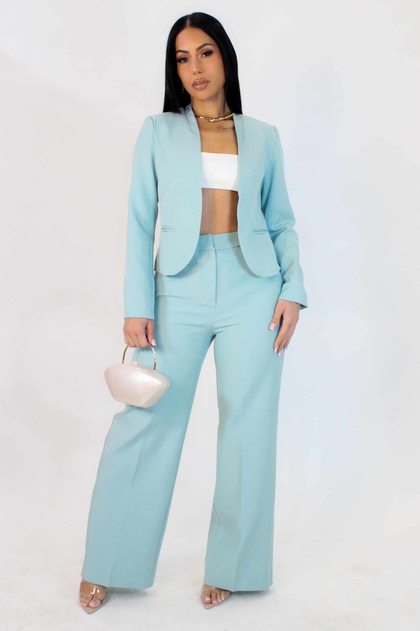 Lighten The Mood Pant Set - Blue
