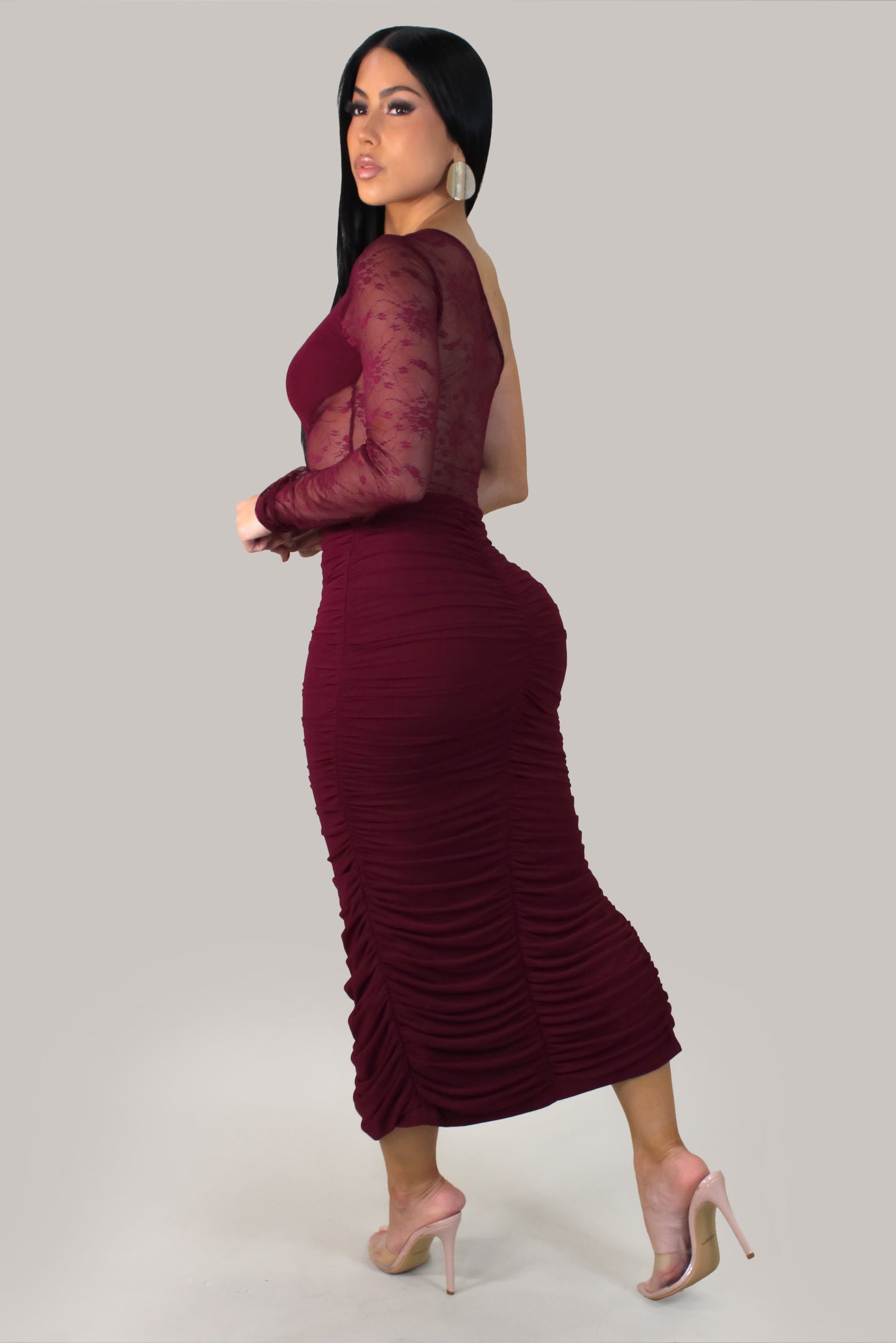 Your Favorite Midi Dress - Burgundy