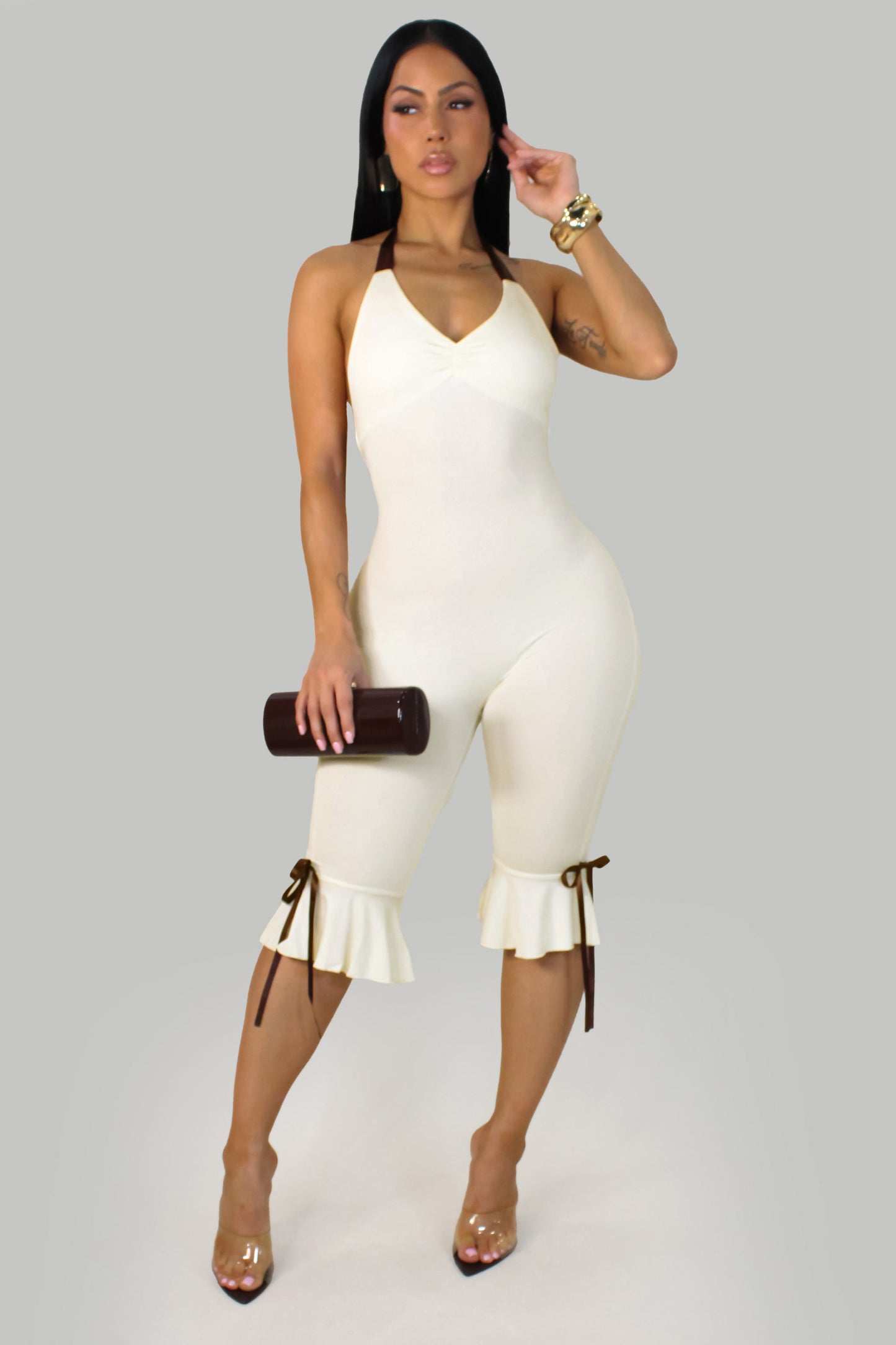 Swan Poise Jumpsuit - Cream