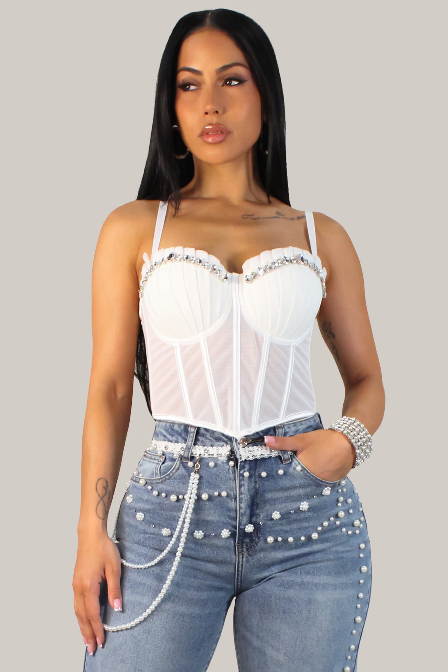 Sassy's Corset - White