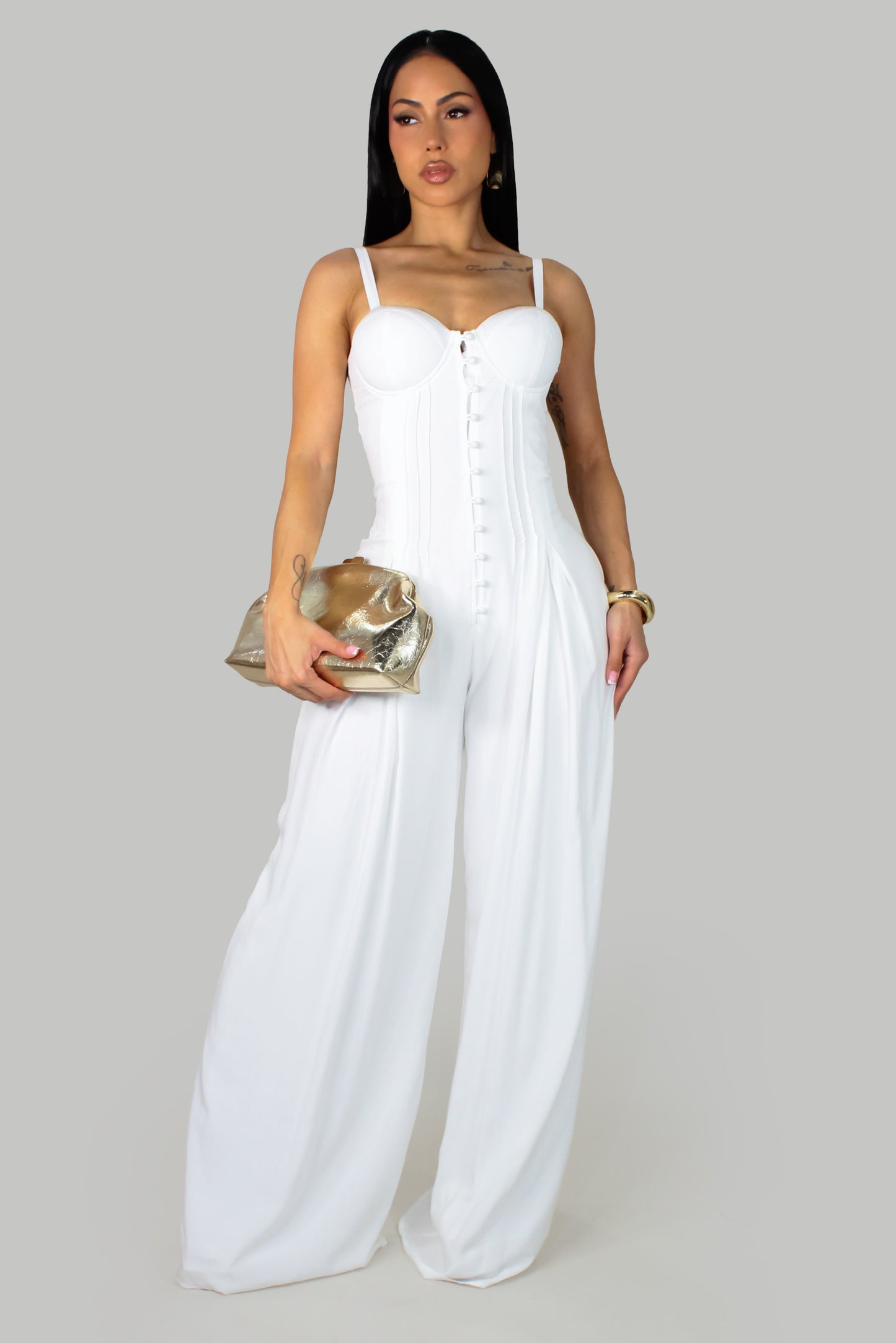 Stay With Me Jumpsuit - White