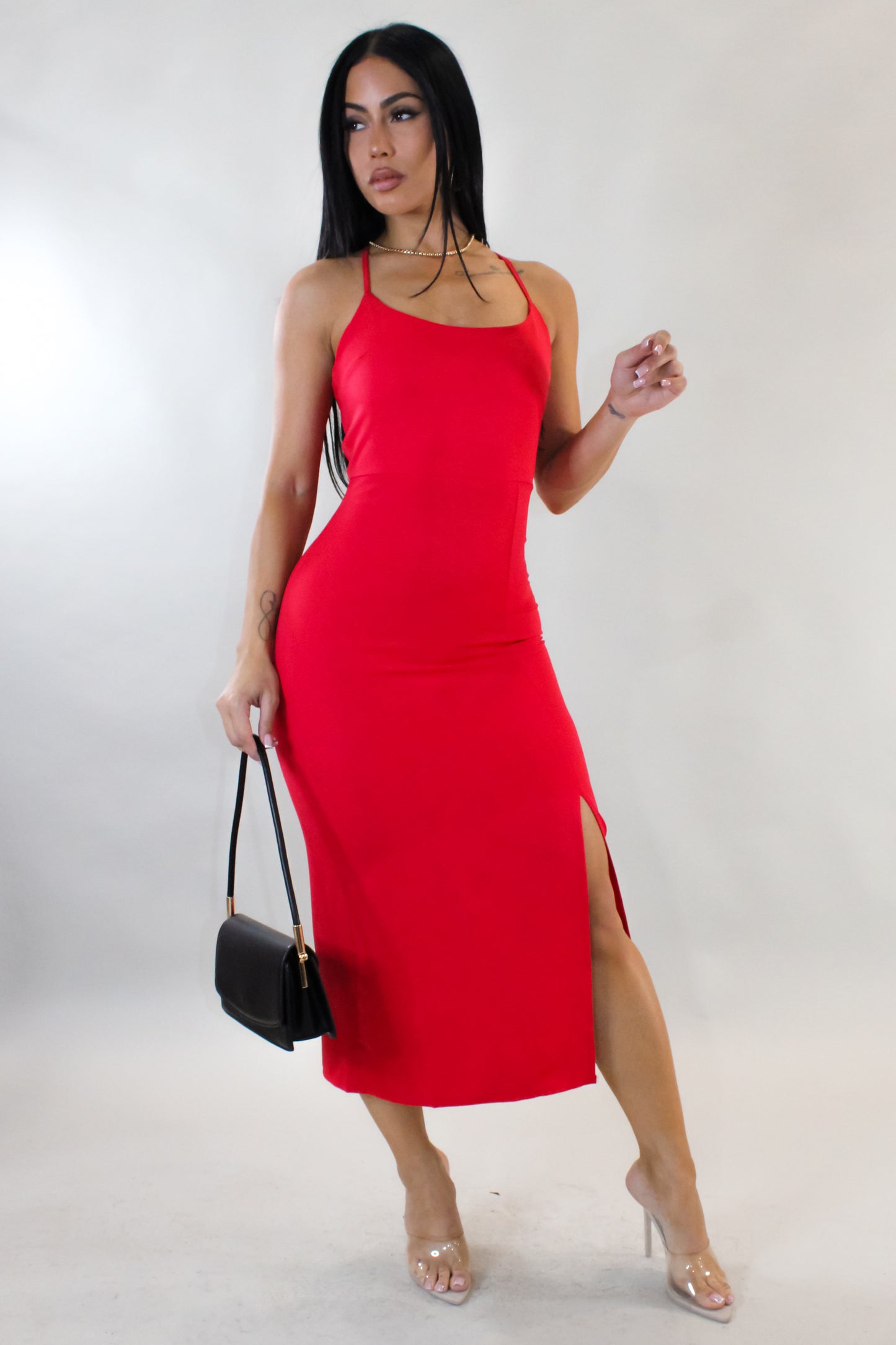 Sight Unseen Midi Dress - Red