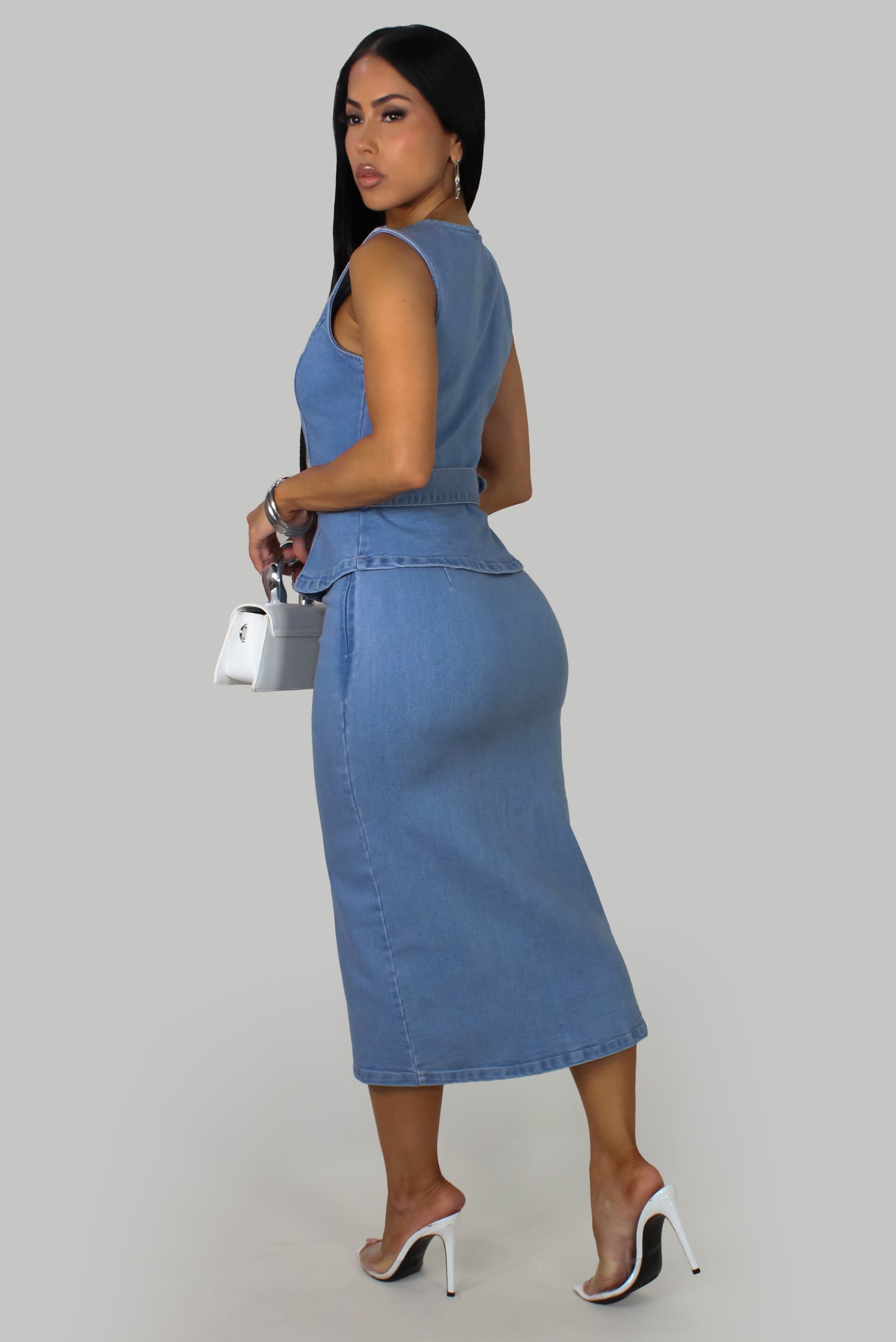 Curve Appeal Dress - Denim-Light Wash