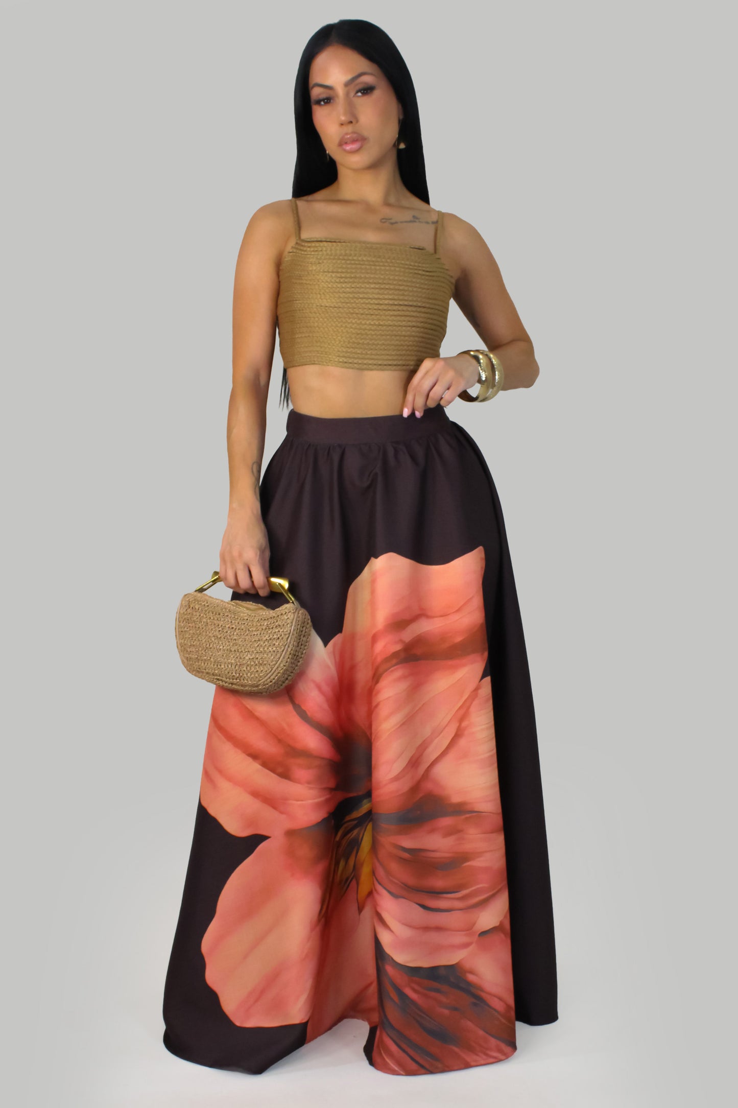 Monaco  Skirt Set - Brown