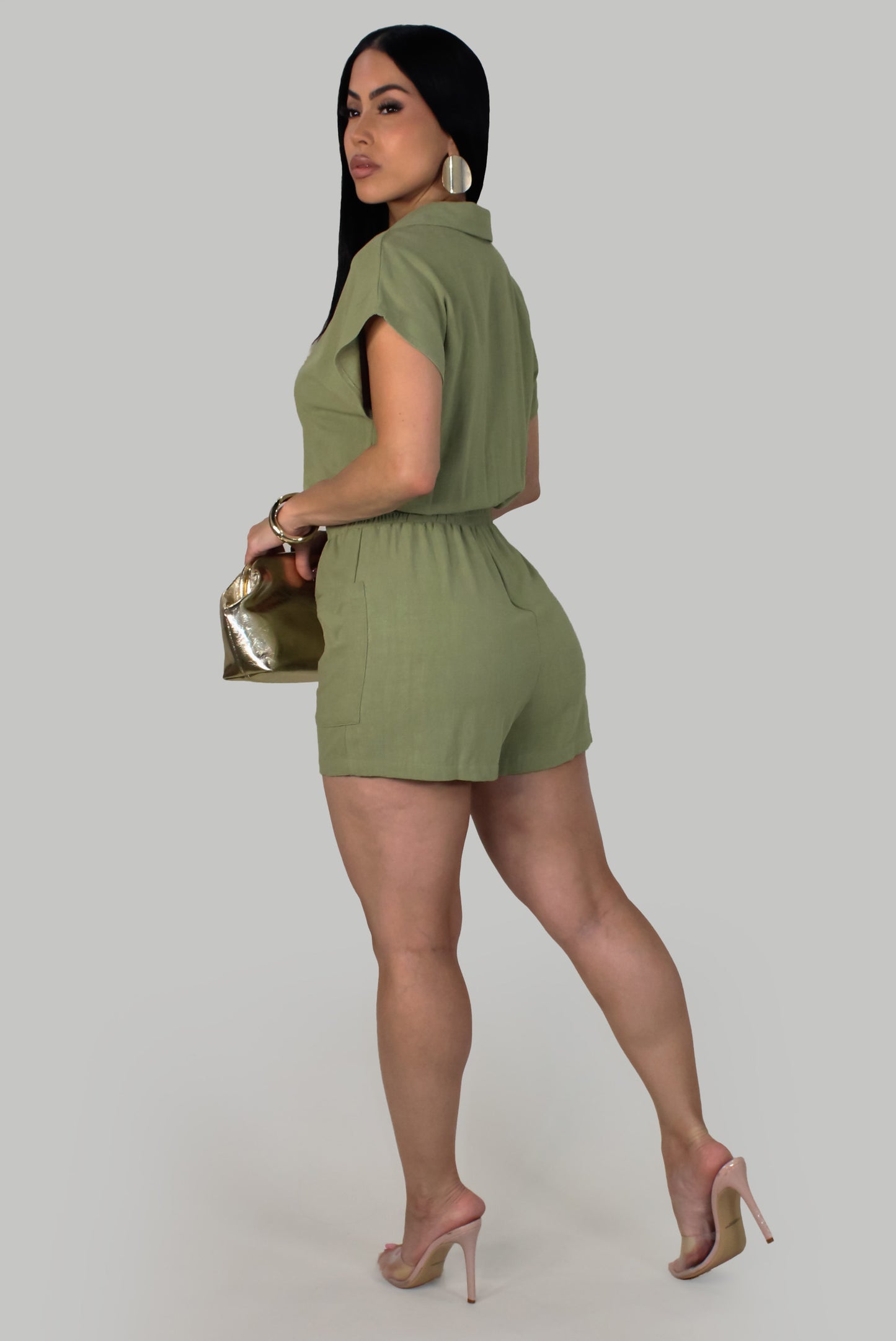 Lucia's Romper -Green