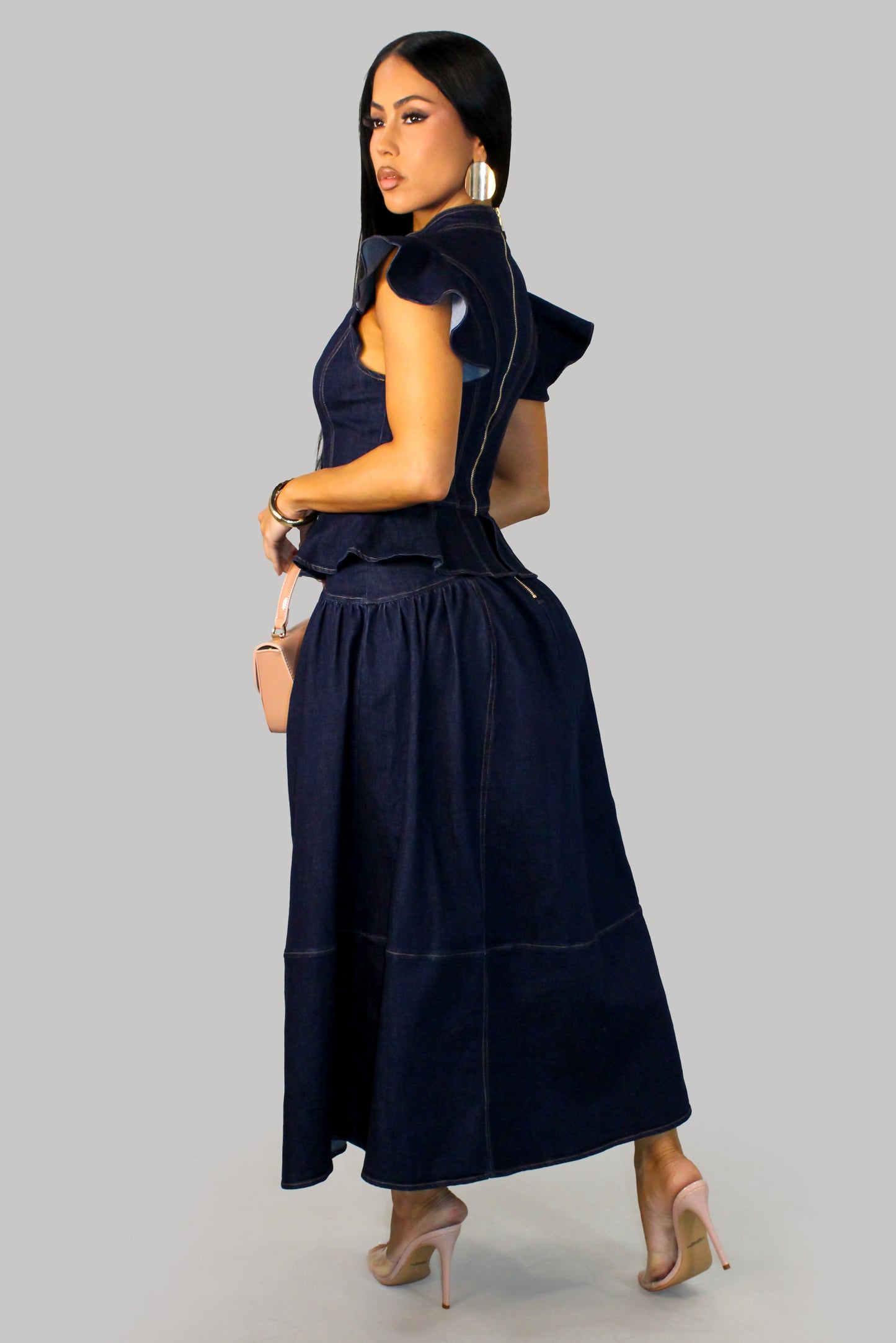 La Bamba Maxi Dress - Denim-Dark Wash