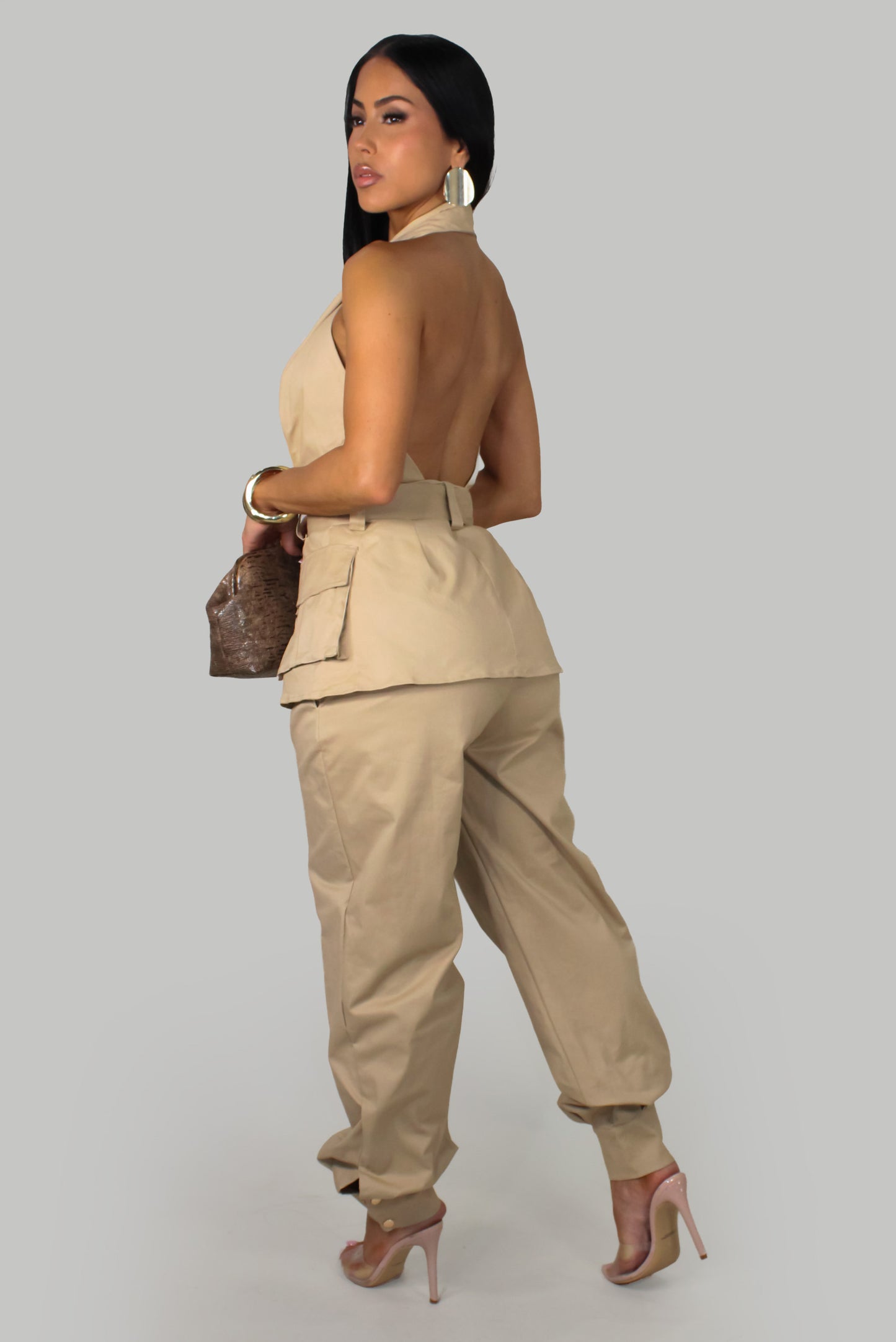 Lead Role Pant Set - Taupe
