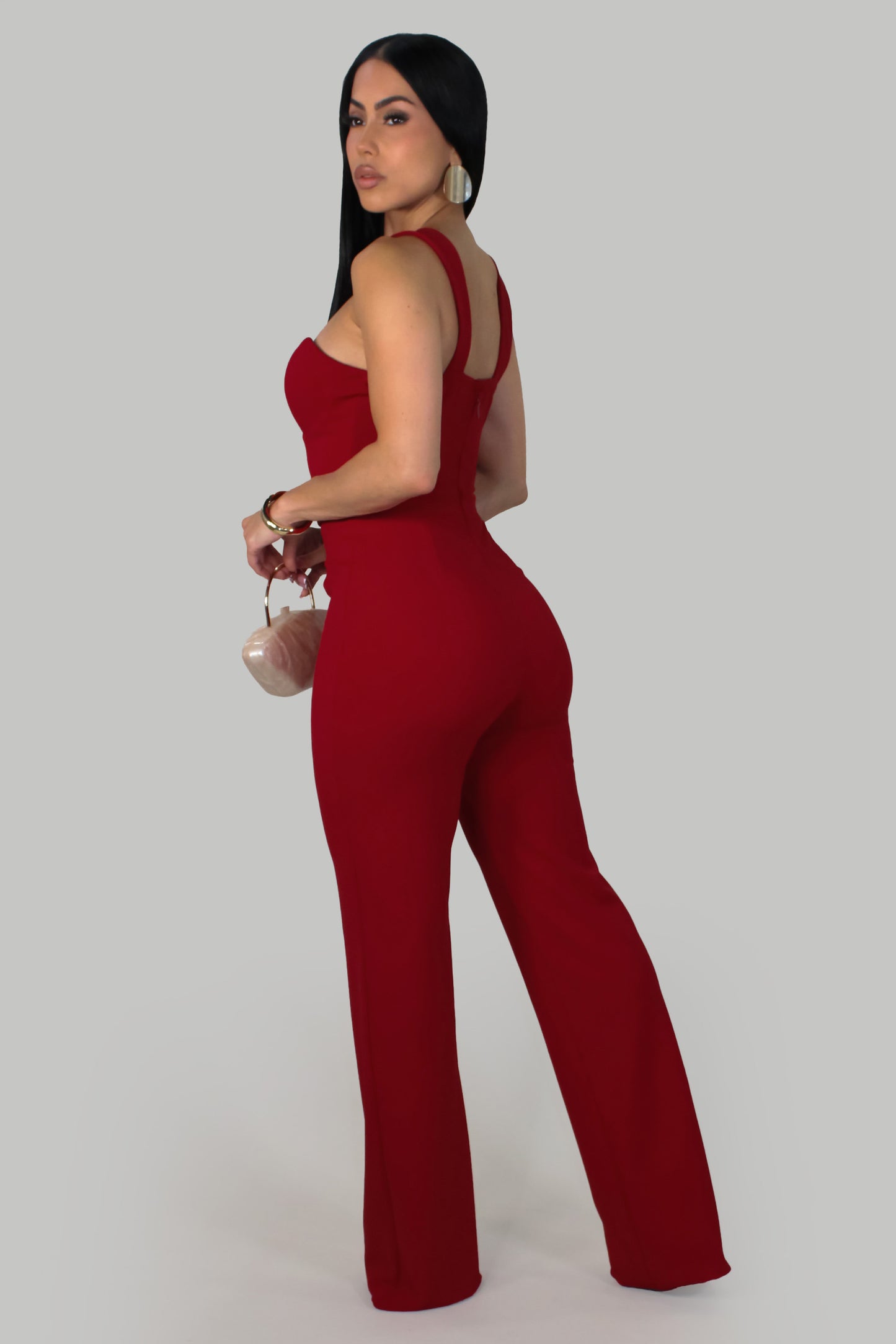 Love in Paris Jumpsuit -Red