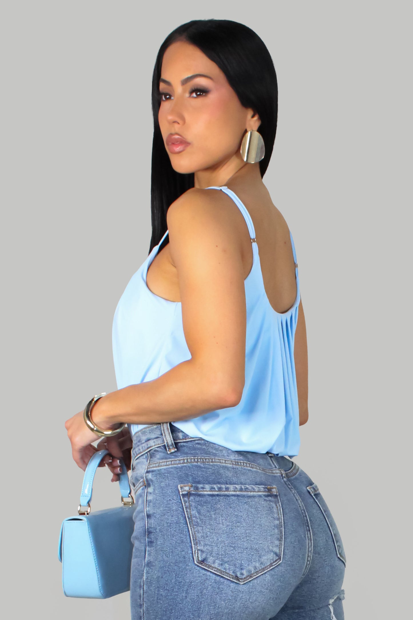 Ruched Like Bodysuit - Blue