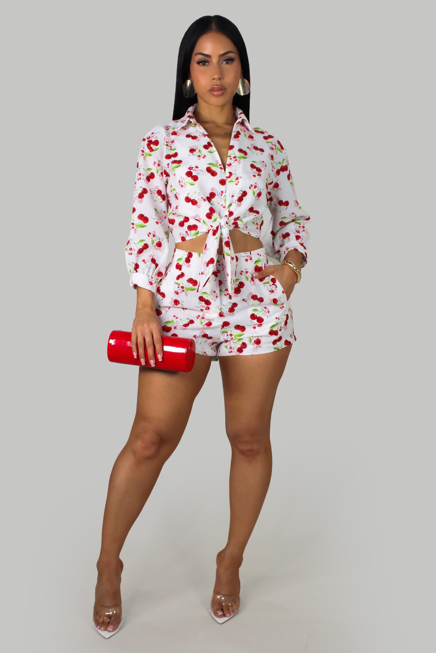 Cherry Kiss Short Set -Cherry