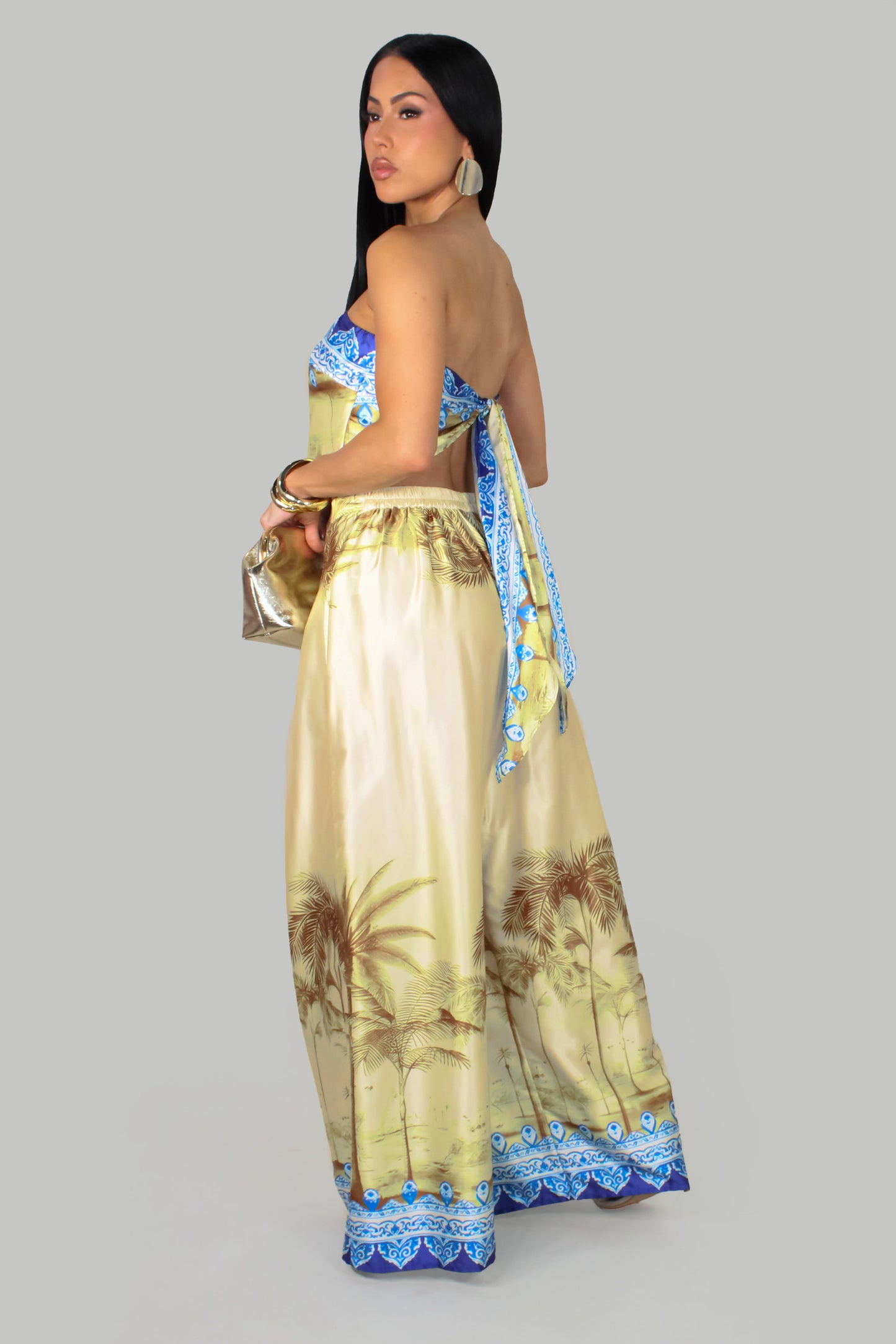 Palms Resort Pant Set - Ivory-Multi