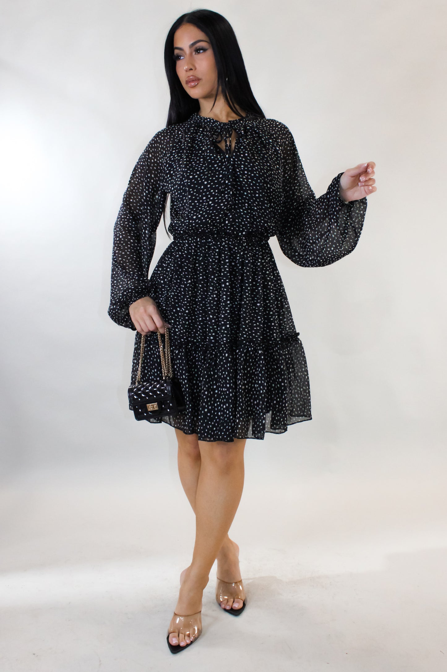 Just Stay Mini Dress - Black