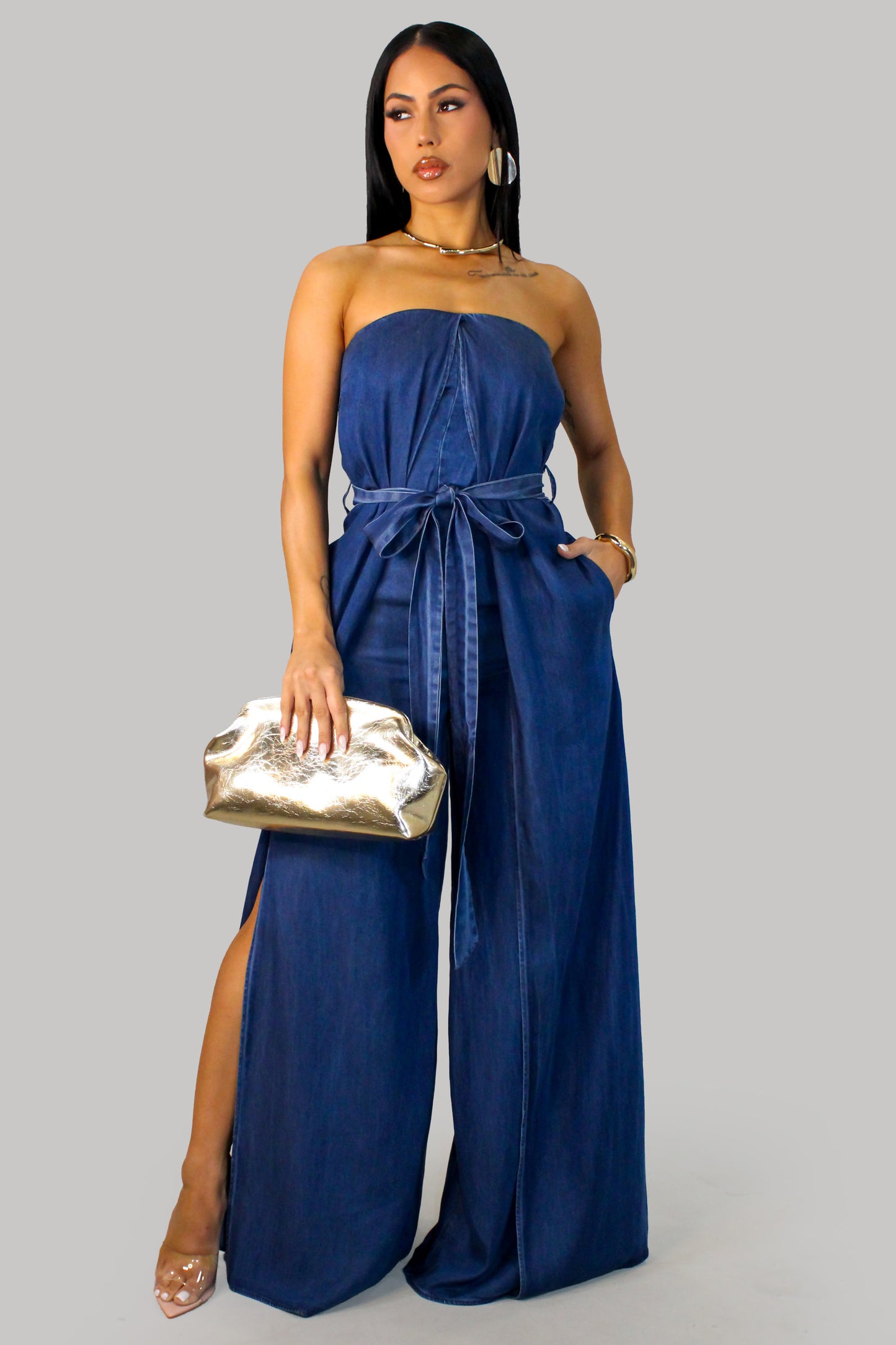 High Impressions Jumpsuit - Denim