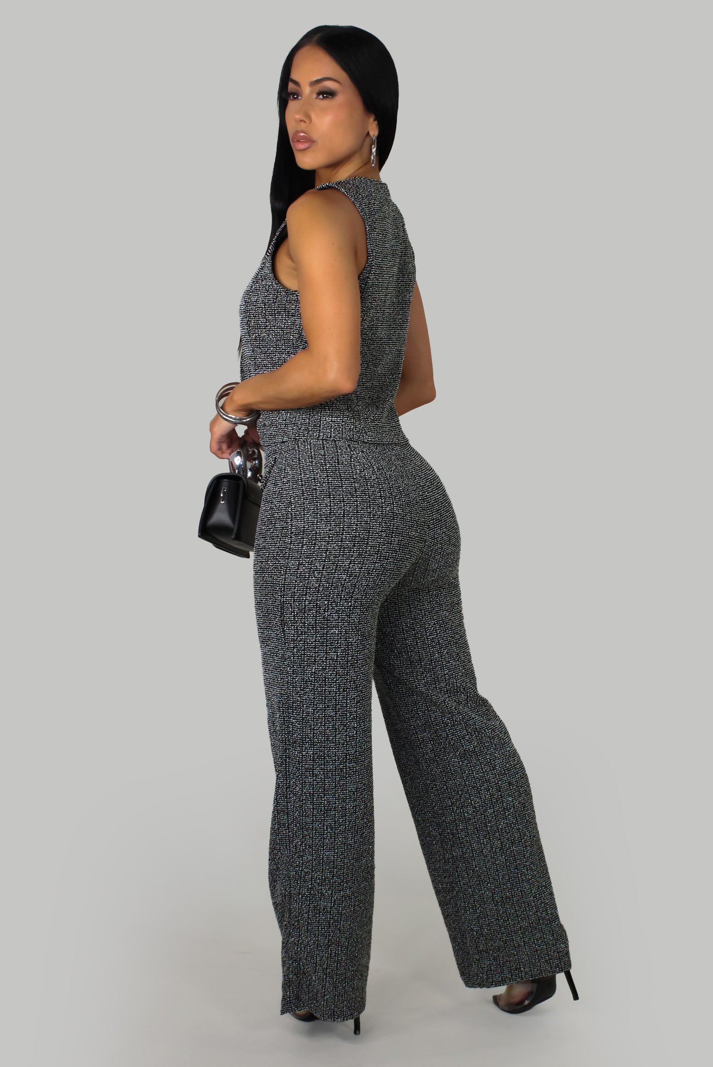 Luxe Silhouette  Pant Set - Black
