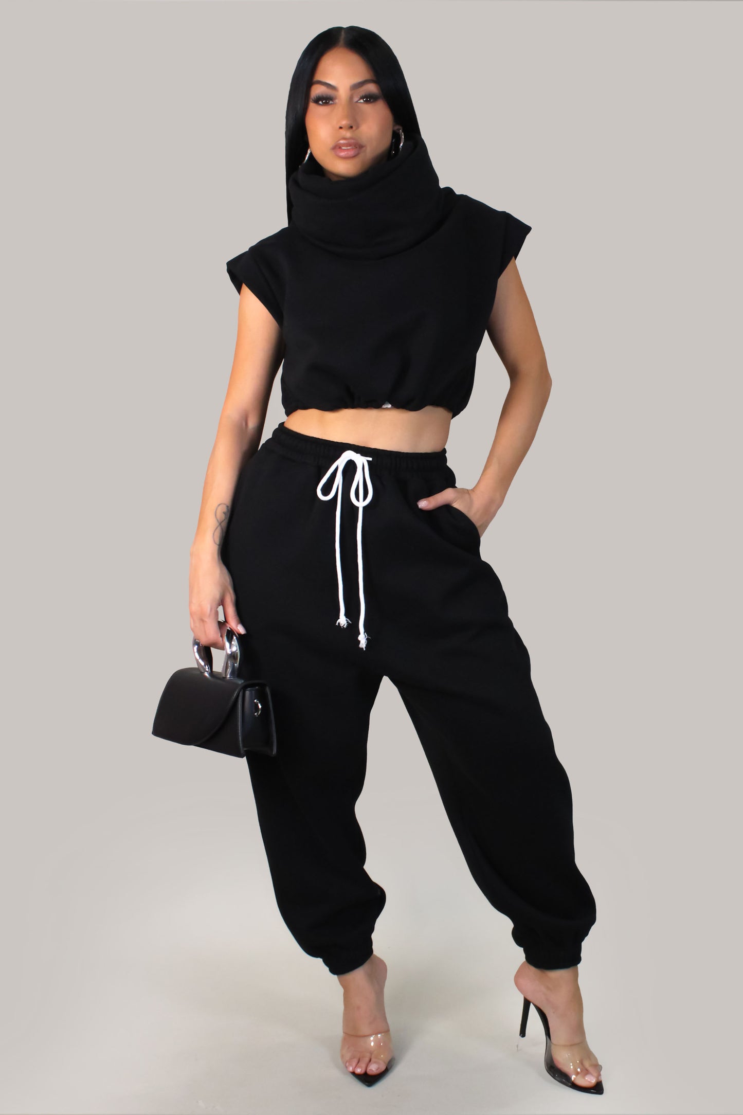 Modern Day Pant Set -Black
