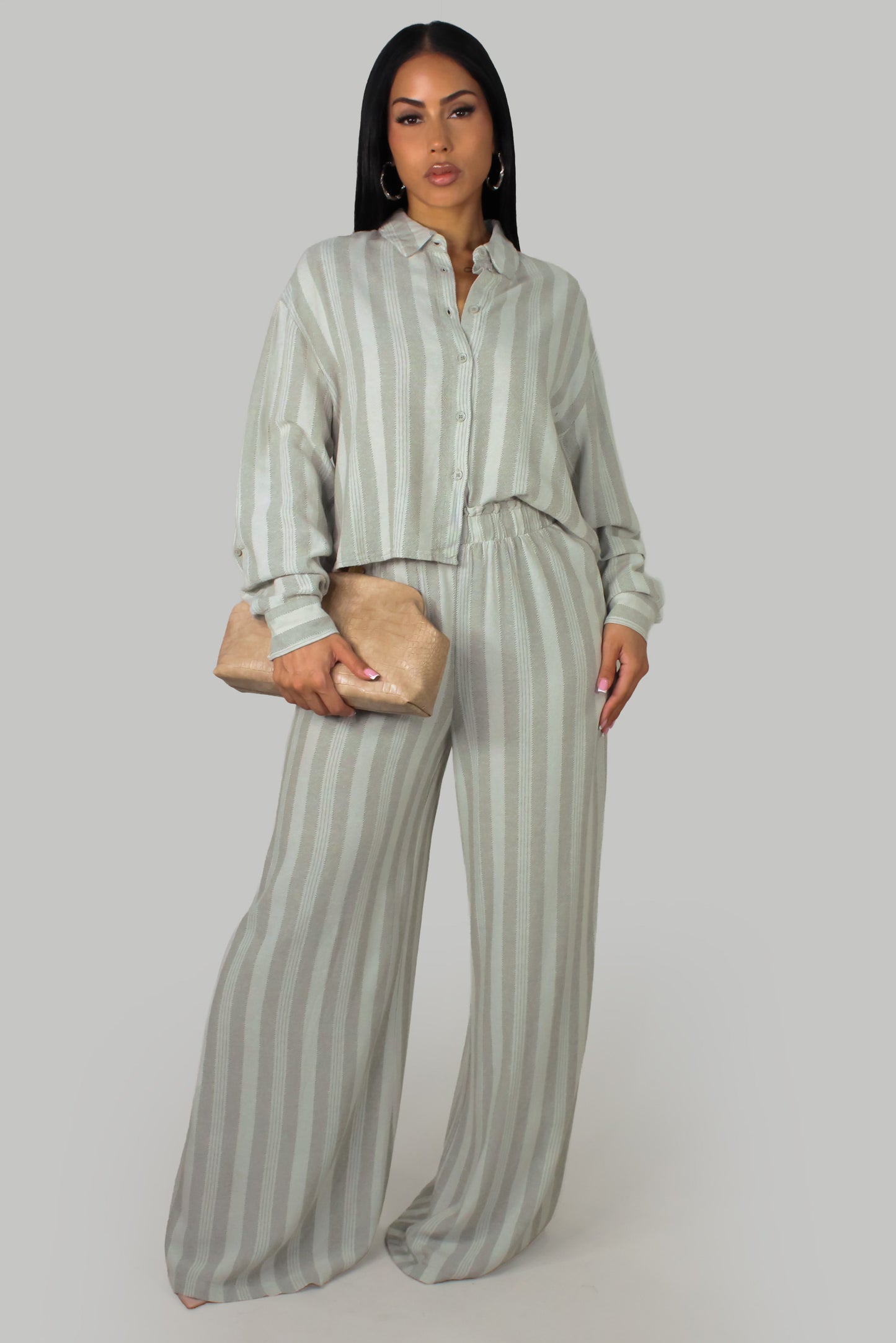 Muted Luxe Pant-Set - Sage