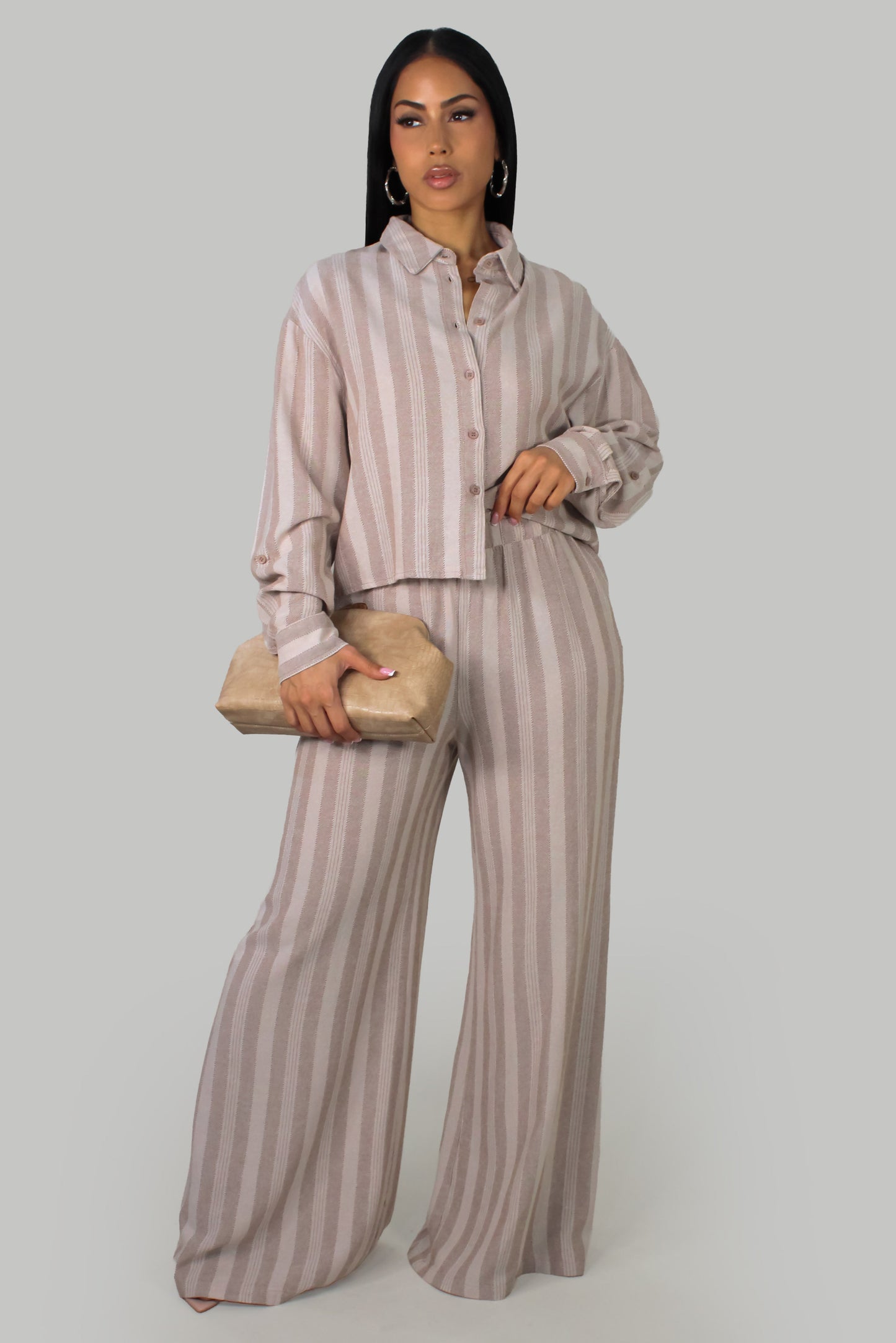Muted Luxe Pant-Set - Mocha