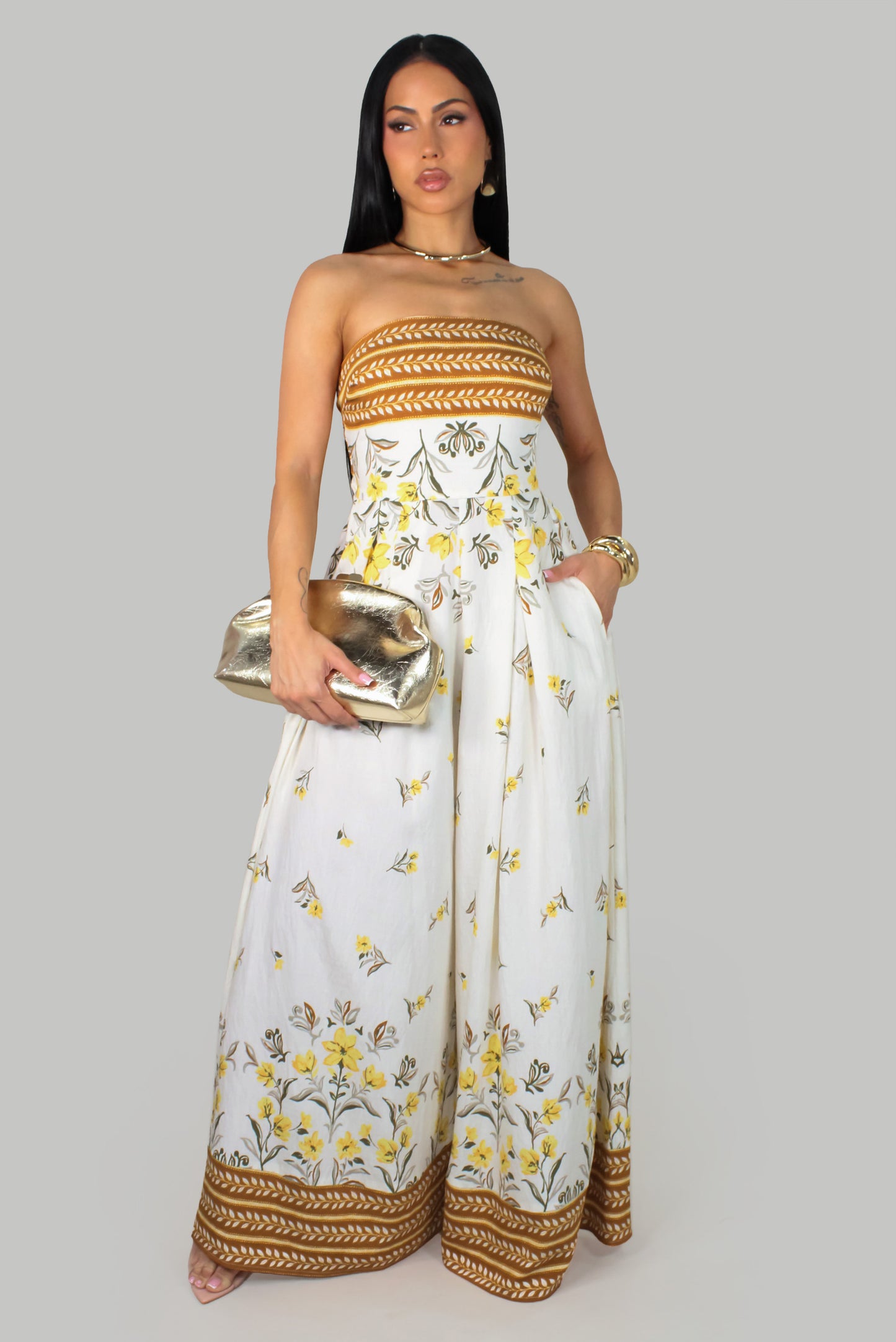 Silvia's Jumpsuit -Ivory-Multi