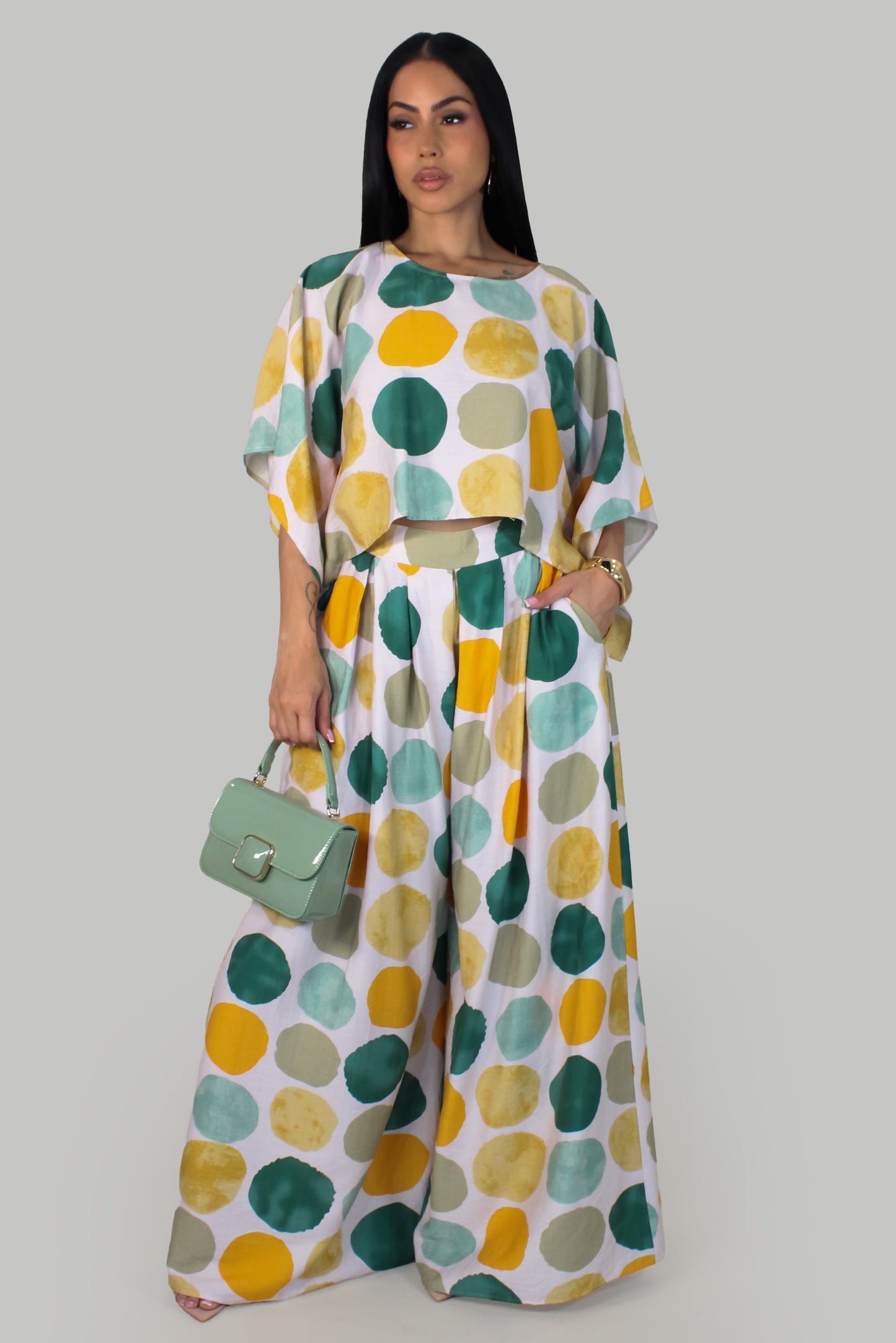 Olivia Freshness  Pant Set - Green