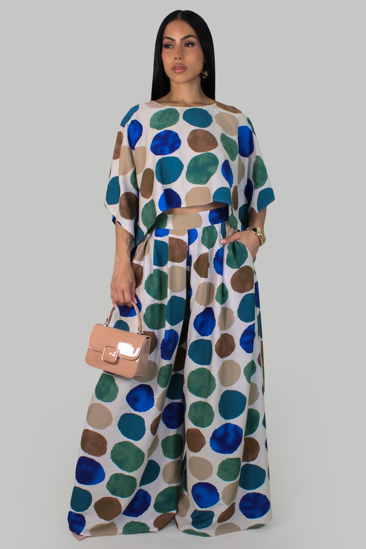 Olivia Freshness  Pant Set - Blue