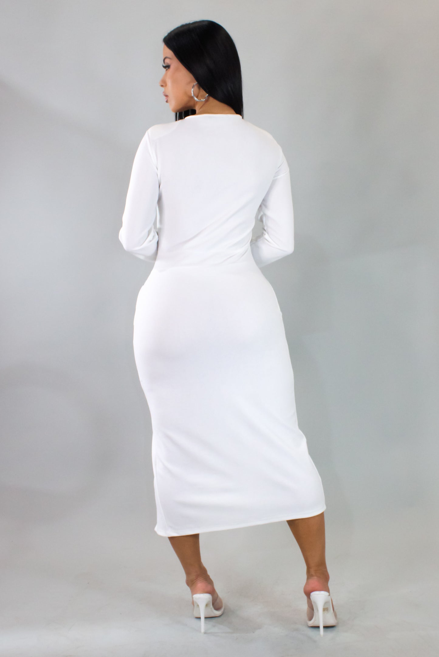 Invite Me In Midi Dress - White