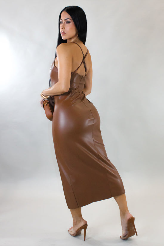 Lure You In Midi Dress - Camel
