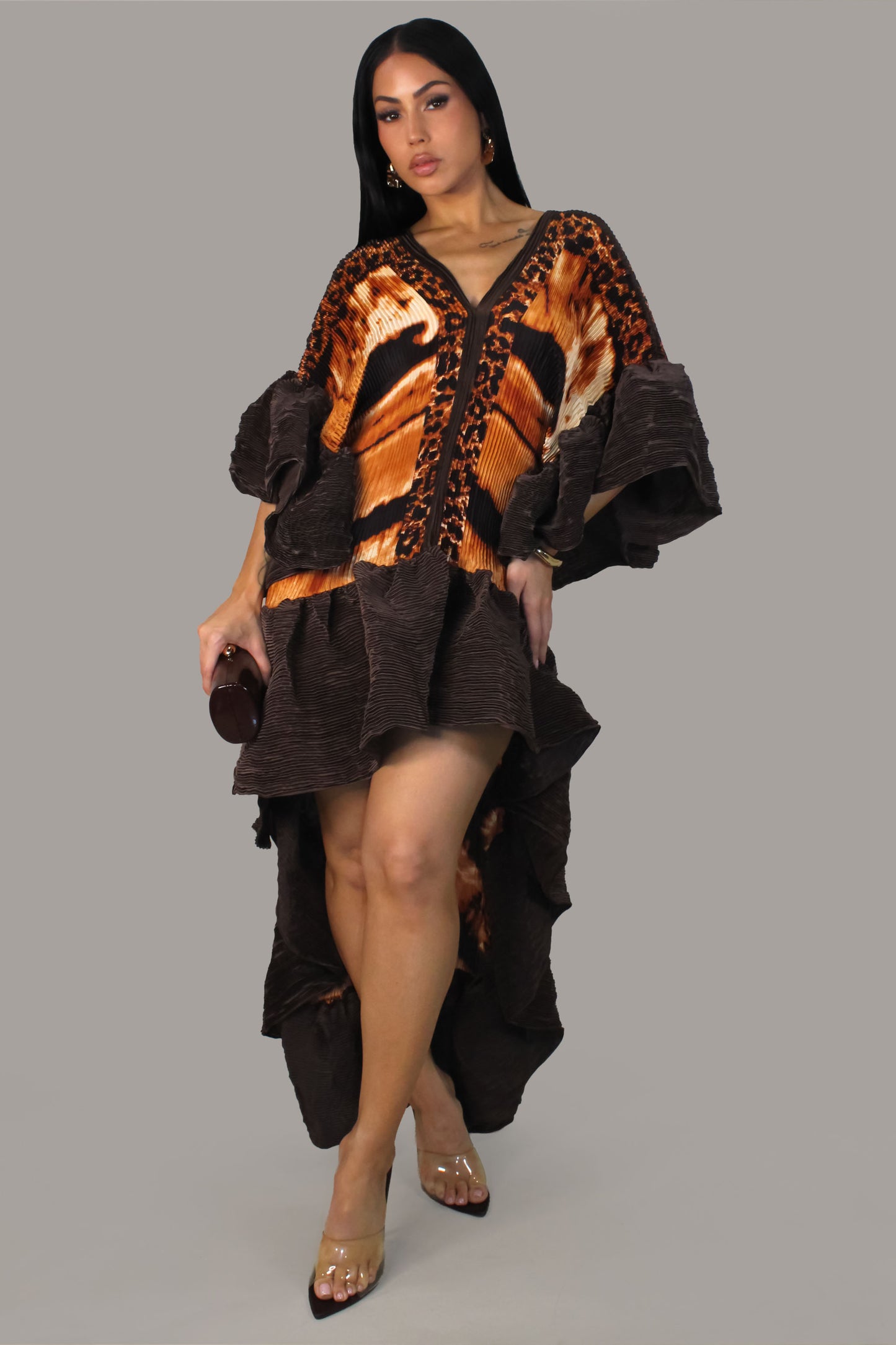 See Me Again Midi Dress - Brown