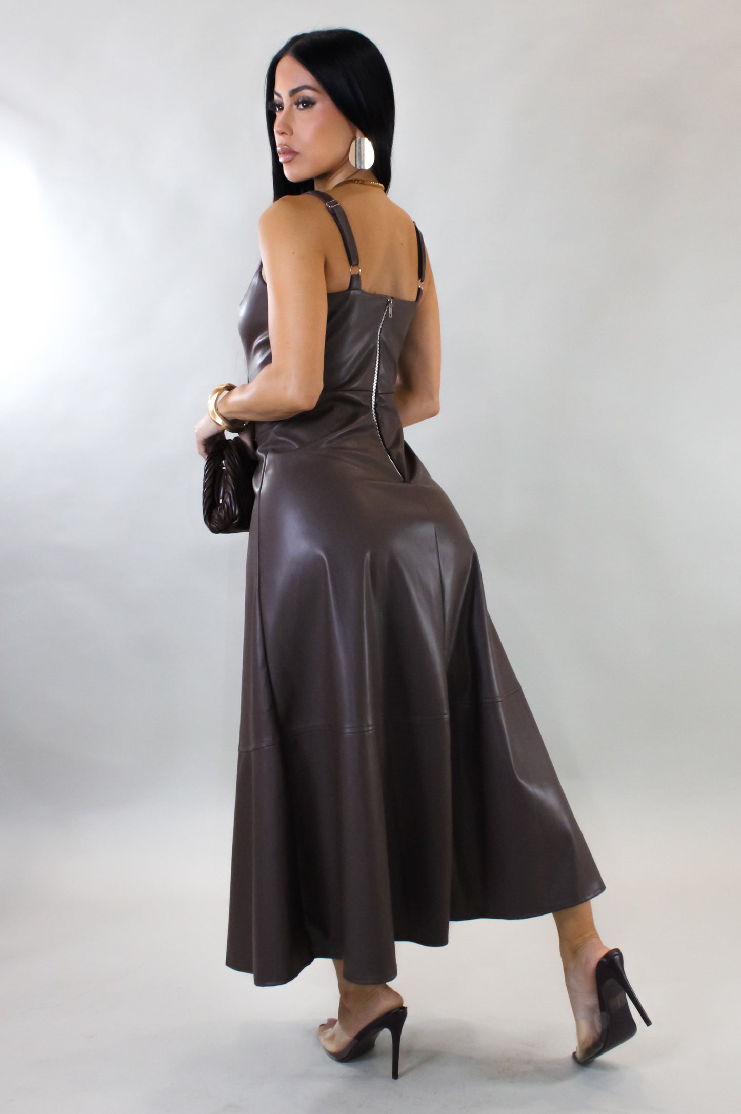 For The One Time Midi Dress - Brown