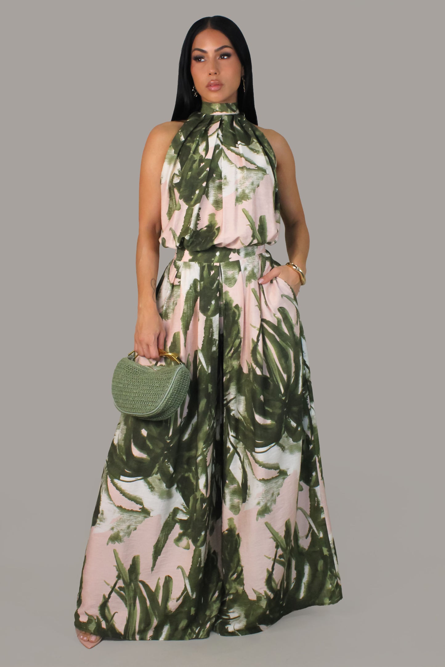 Olivia Freshness  Pant Set - Green