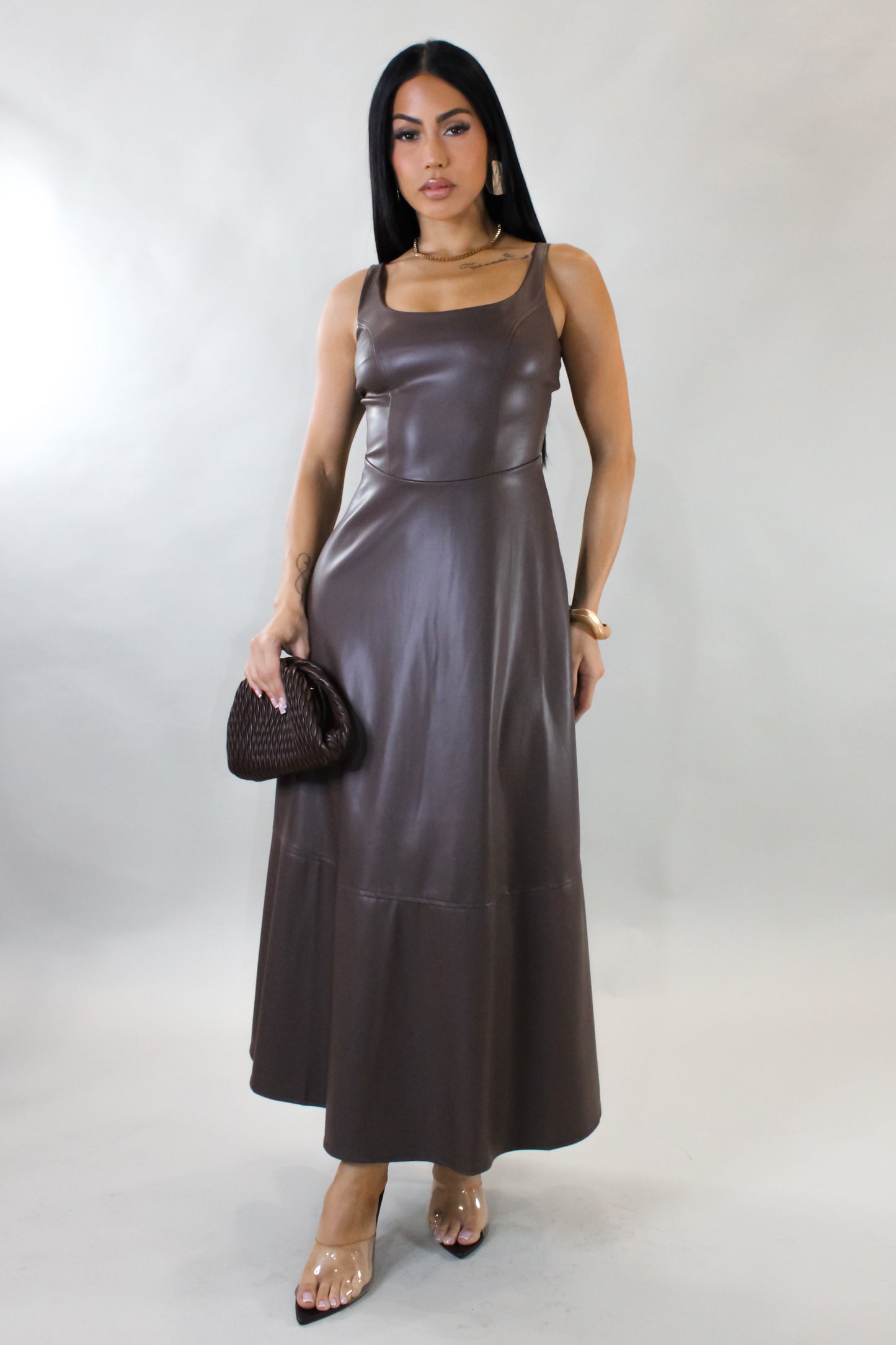 For The One Time Midi Dress - Brown