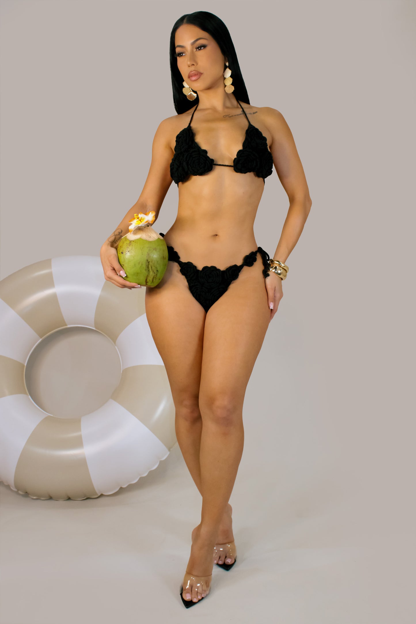 Party At Tulum Swim Set - Black