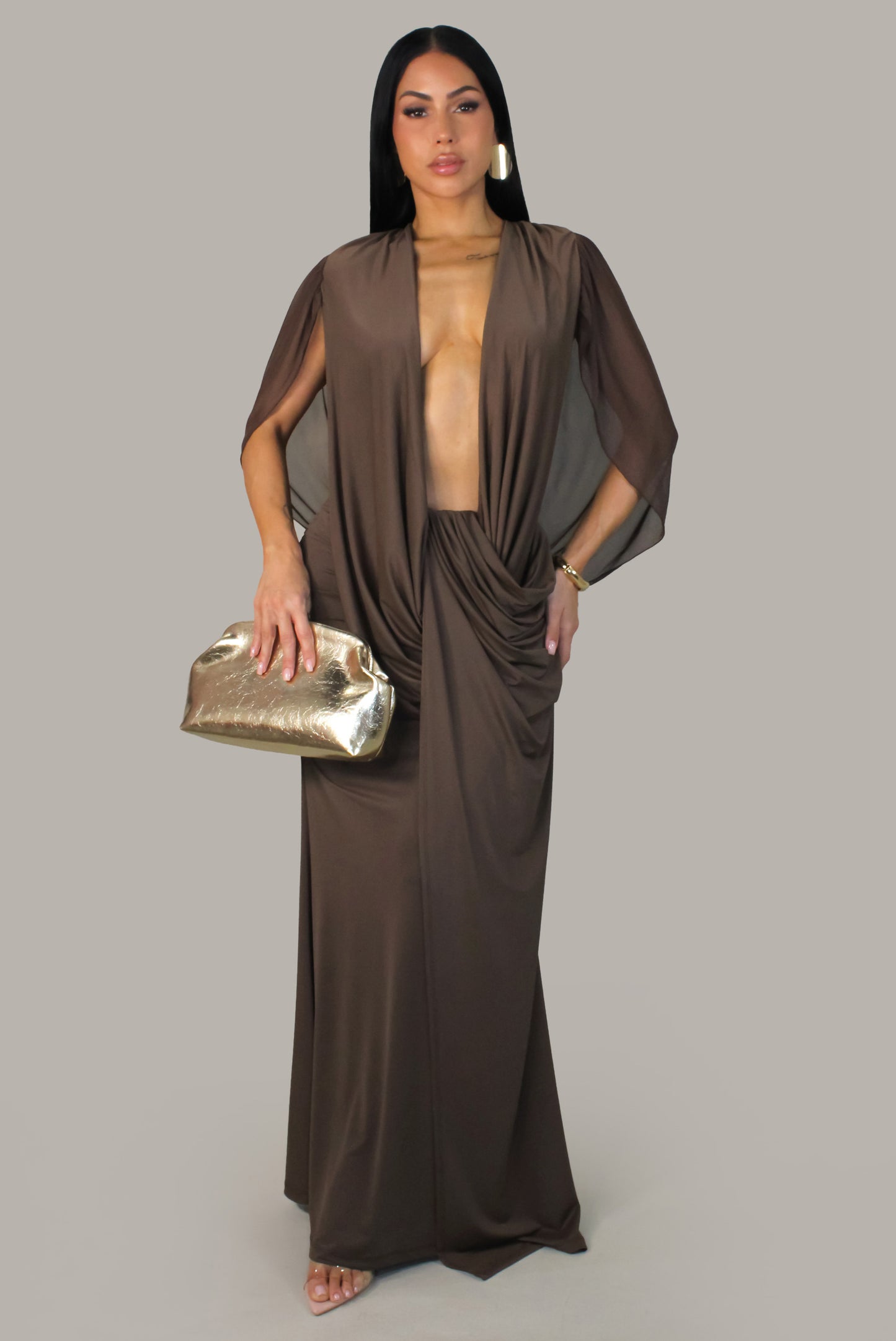 Luxe Silhouette  Dress - Brown