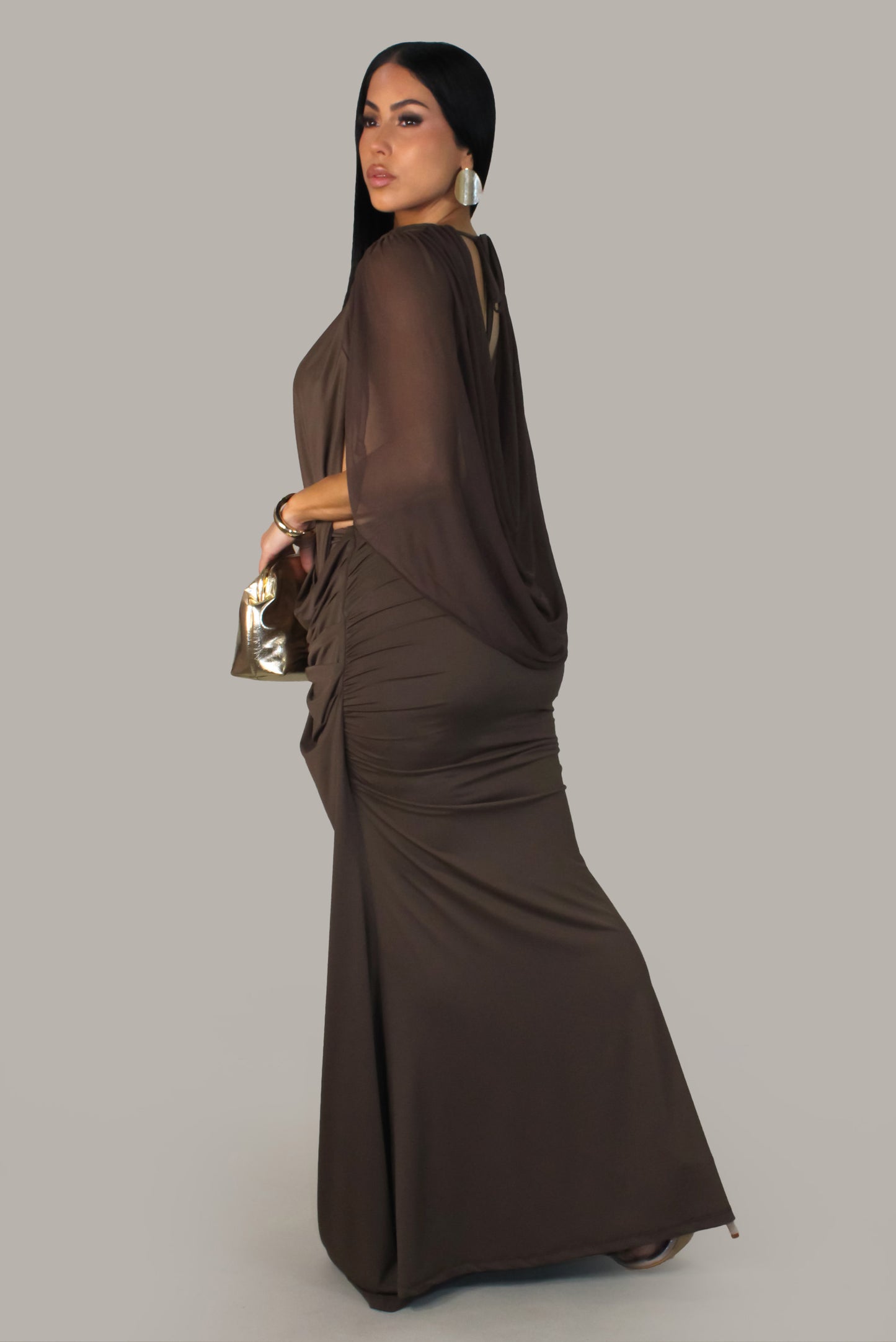 Luxe Silhouette  Dress - Brown