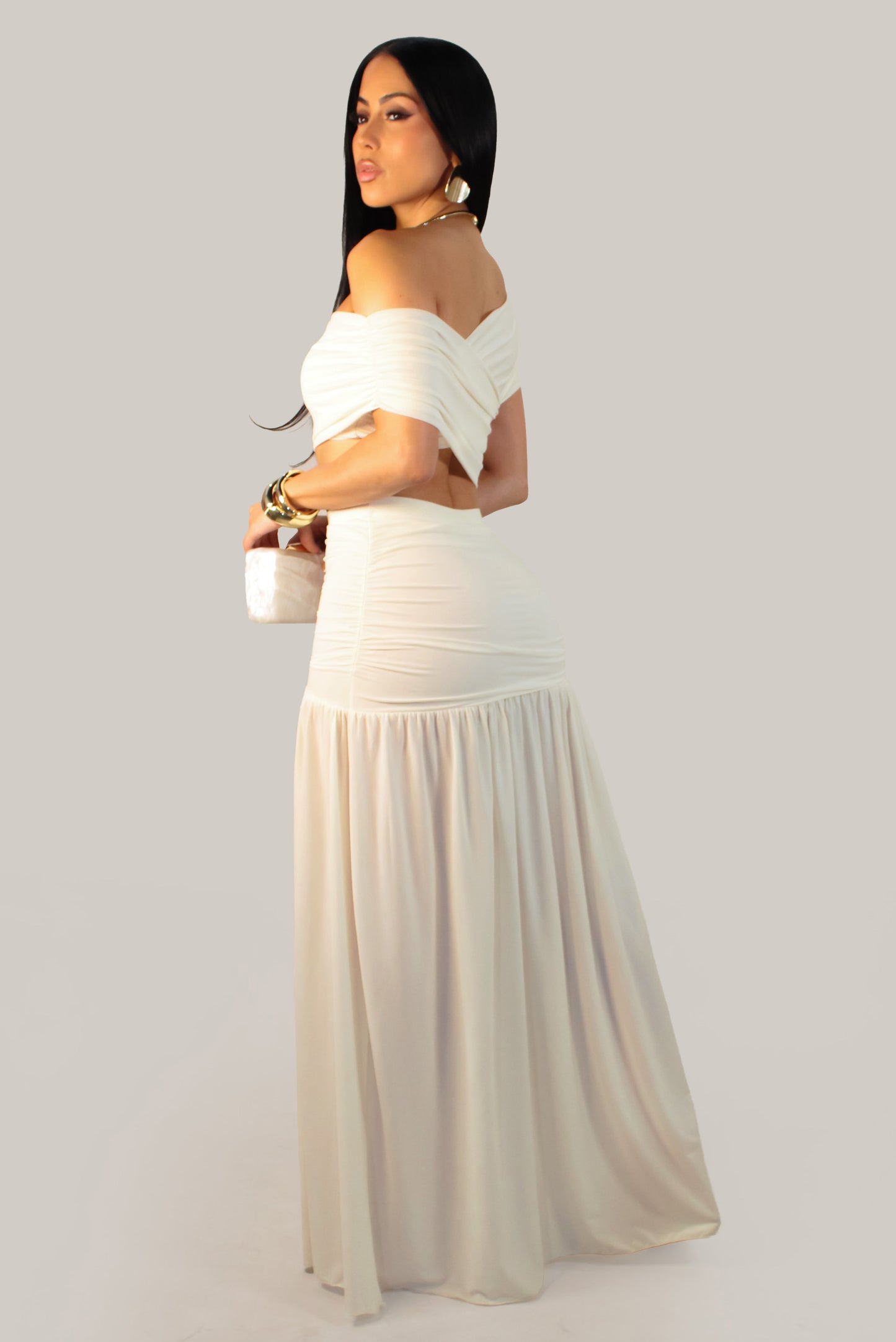 Nothing To Worry About Skirt Set - Ivory
