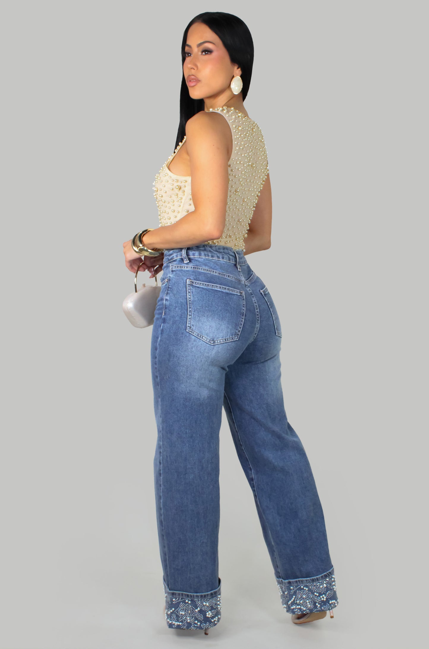 Moriana Denin Pants Medium-Wash