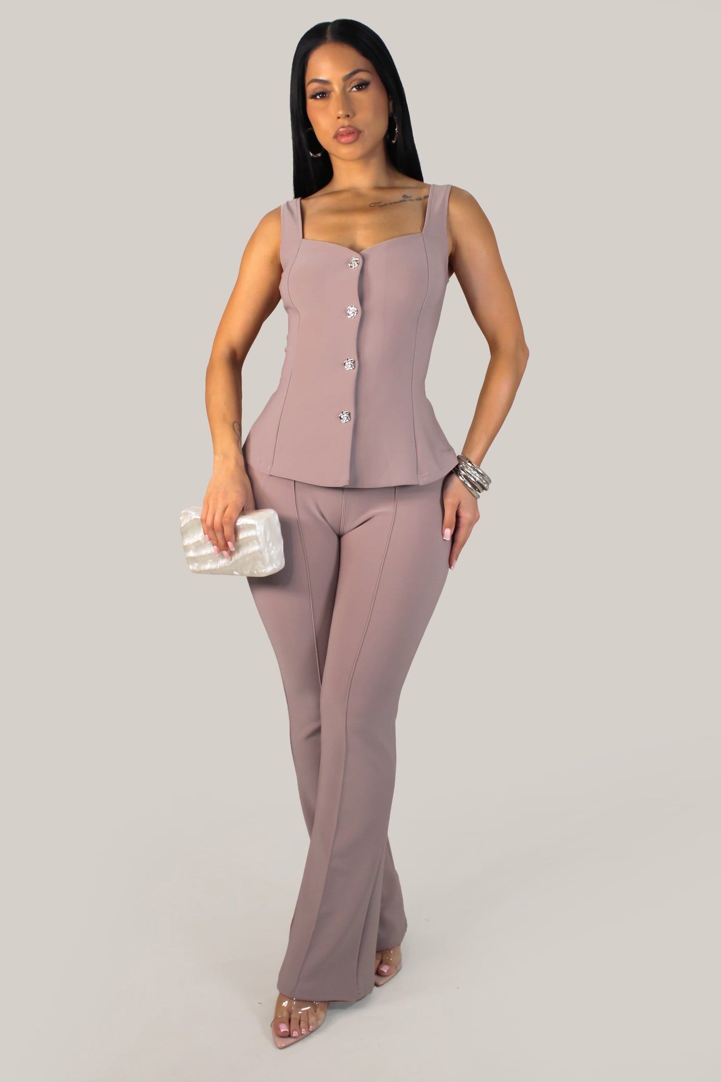 Keep It For You Pant Set - Mauve