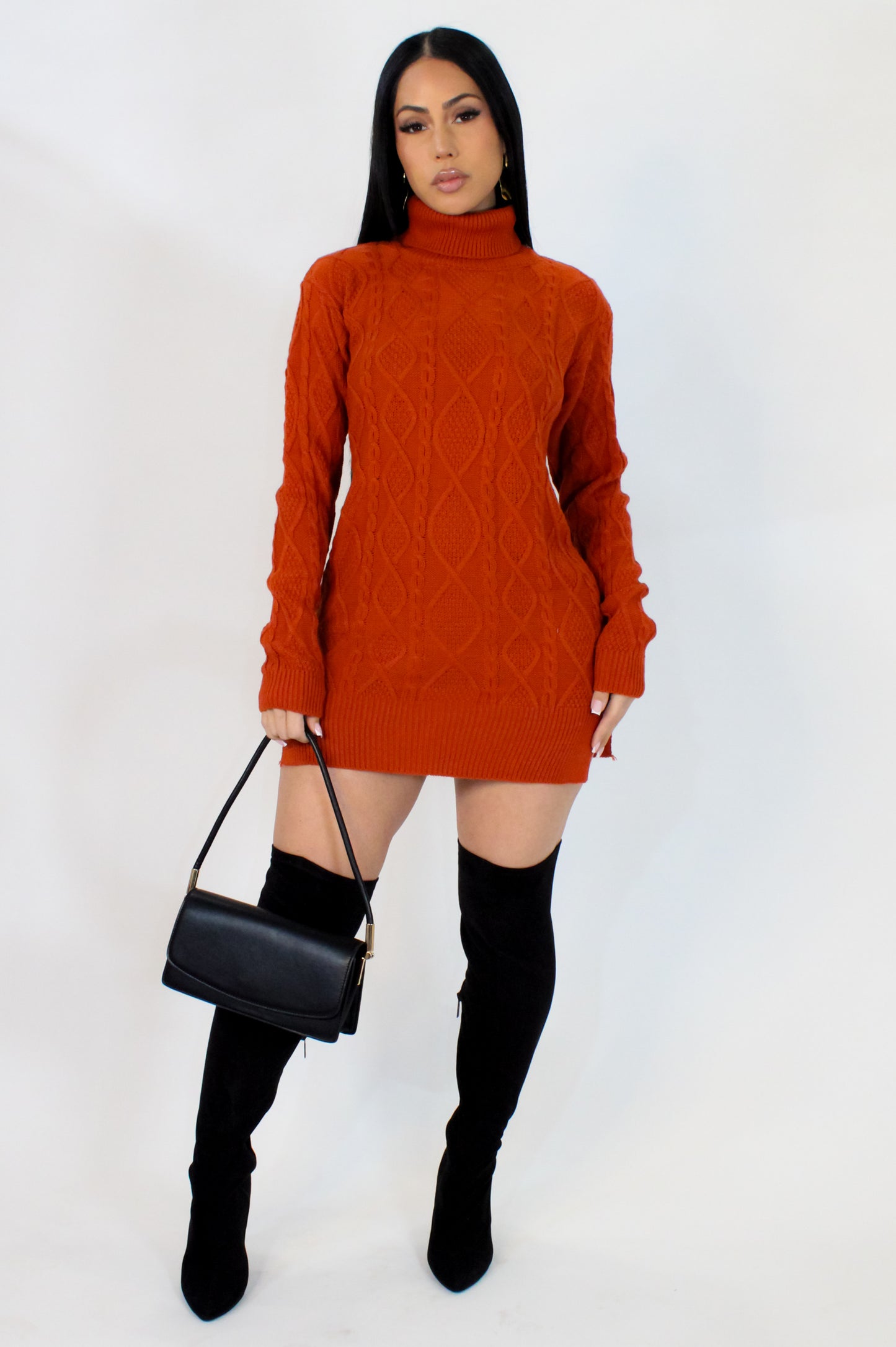 See Me Out Mini Dress - Rust