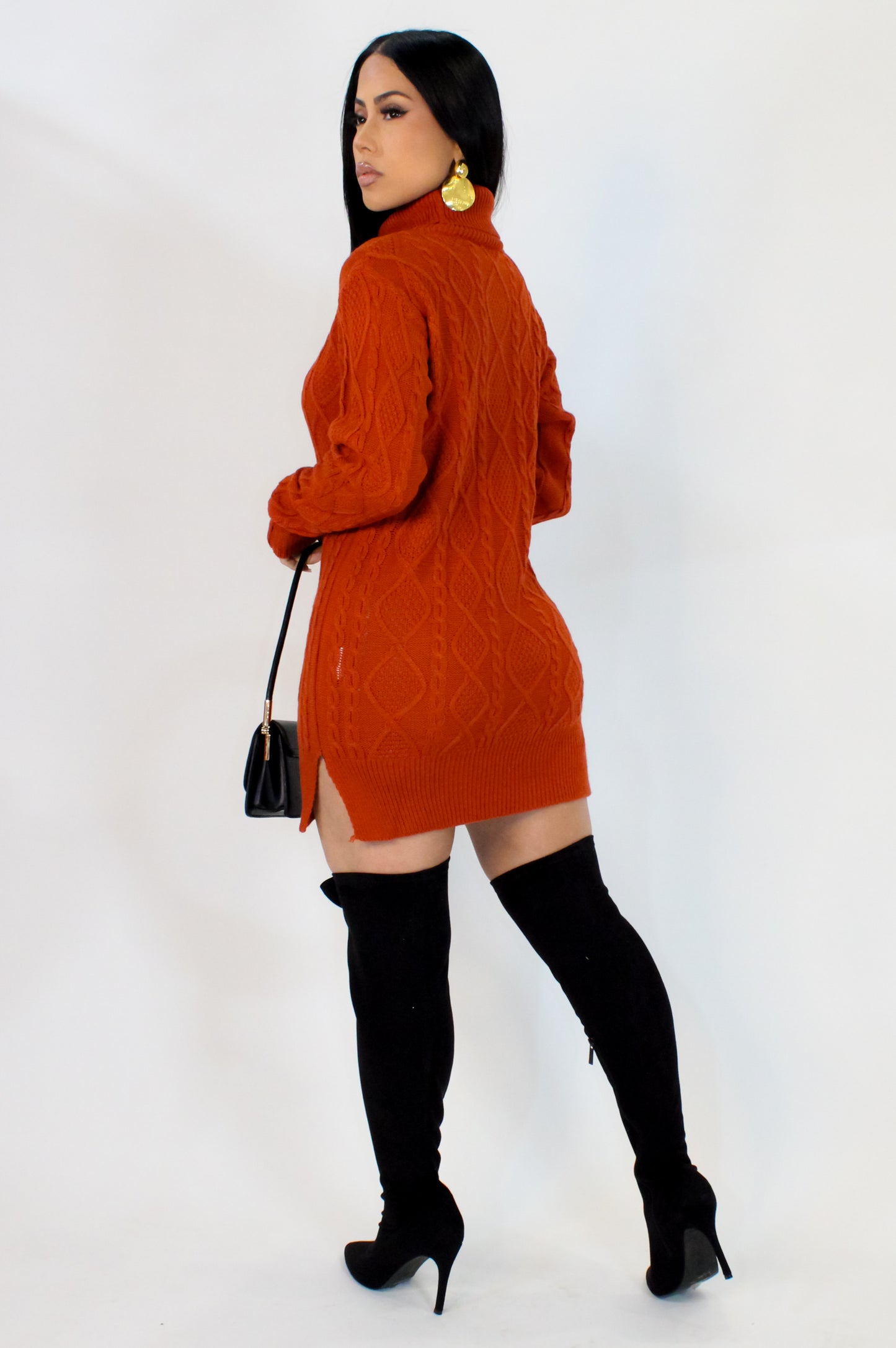 See Me Out Mini Dress - Rust