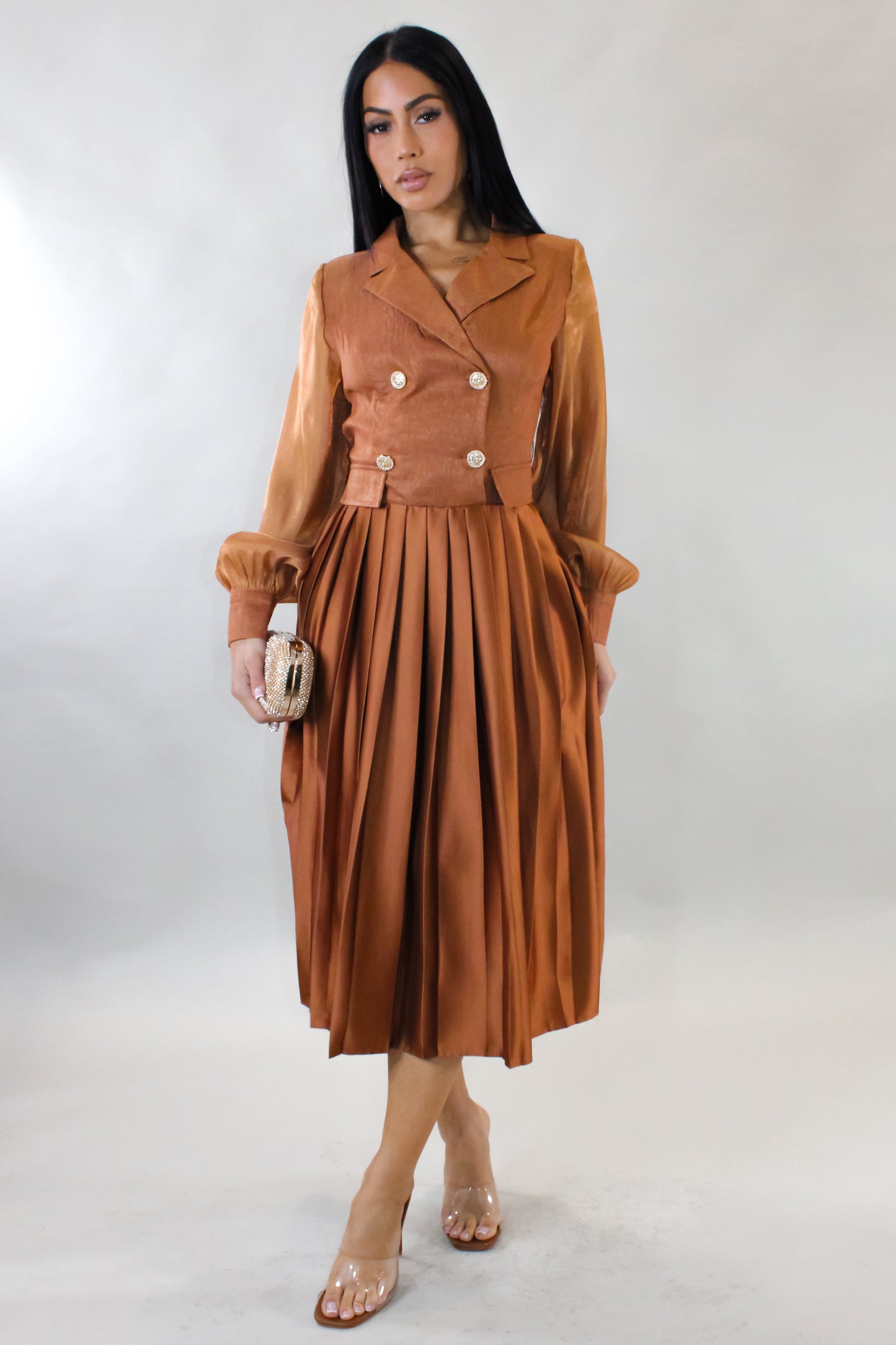 I'm Your Favorite Midi Dress - Brown